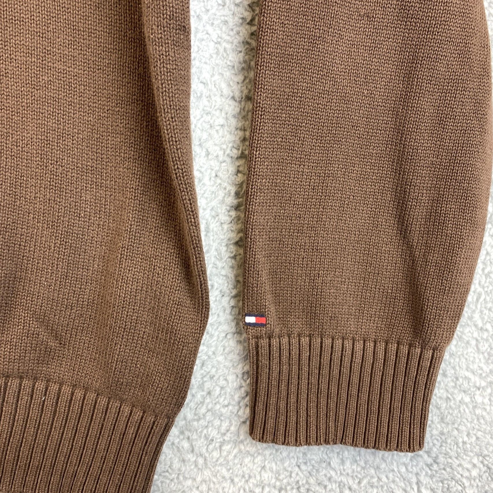 Tommy Hilfiger vintage Tommy Hilfiger brown 1/4 zip Sweater XL Stripes/ 53-5 Size US XL / EU 56 / 4 - 2 Thumbnail