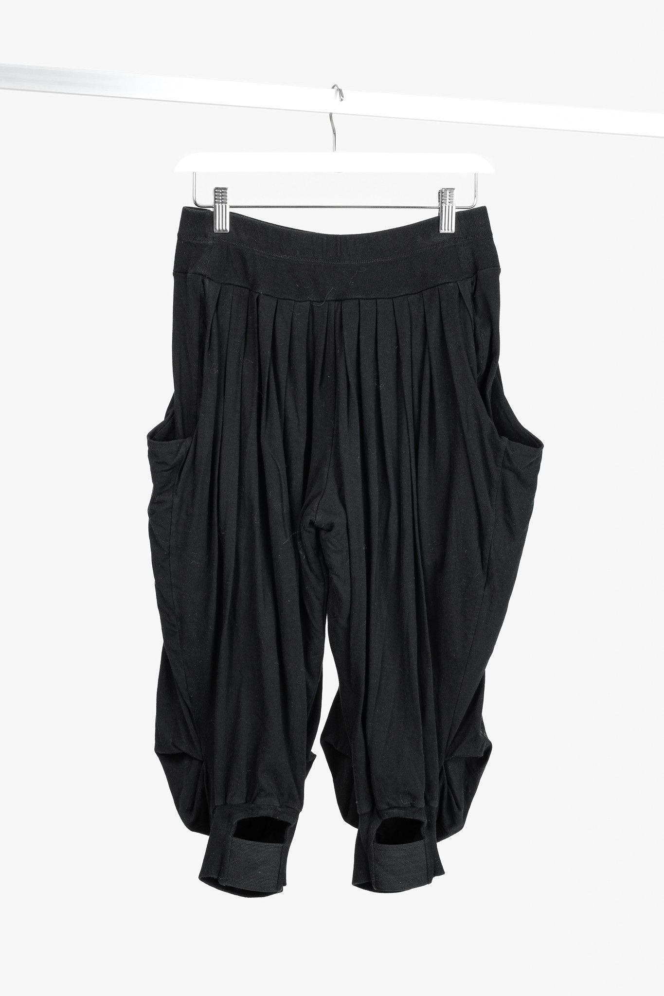 Other Elm Design Black Cotton-Jersey Pleated Capris Size 26" / US 2 / IT 38 - 2 Thumbnail