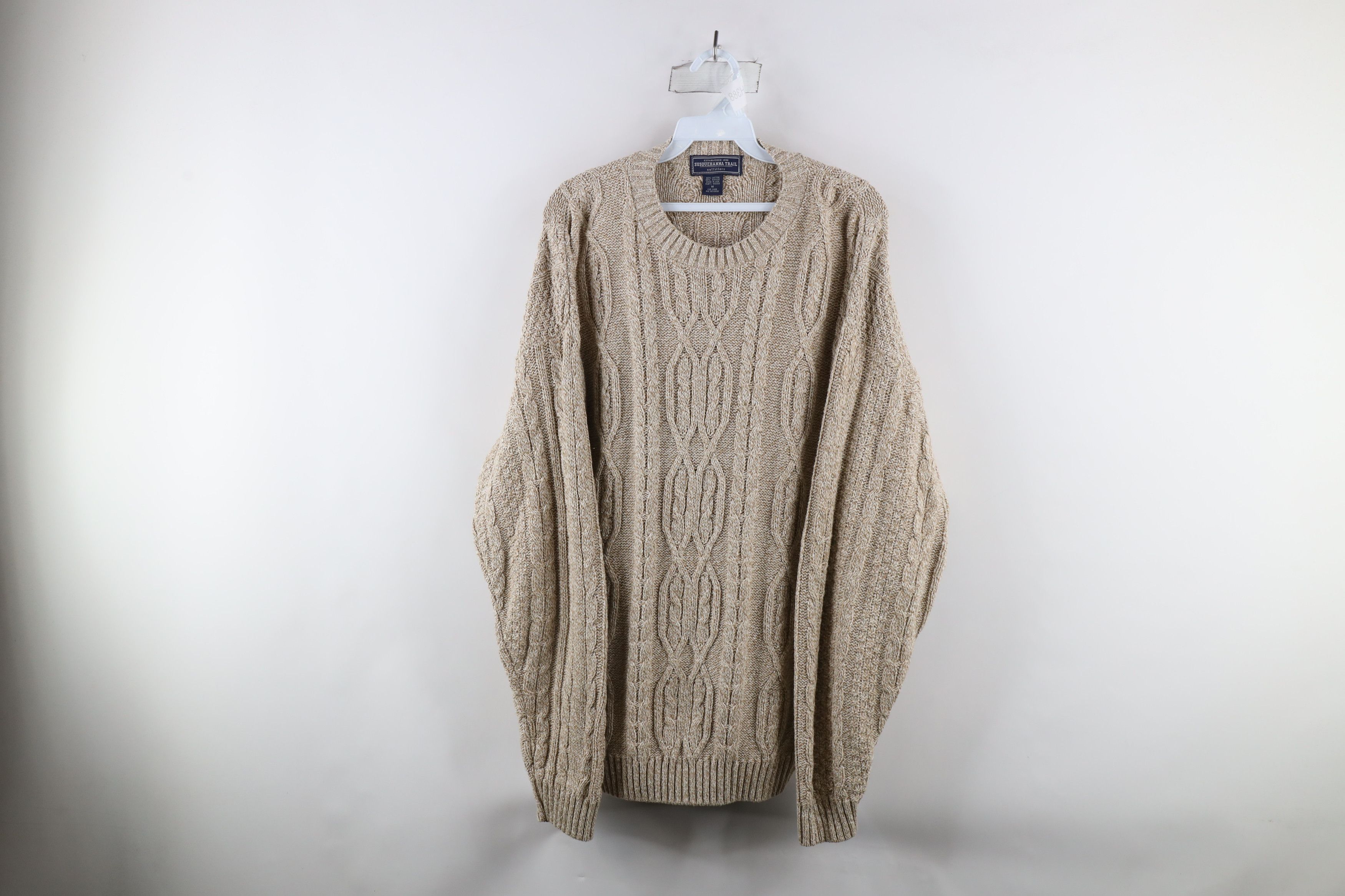 Vintage Vintage 90s Streetwear Knit Fisherman Sweater Beige USA Size US M / EU 48-50 / 2 - 1 Thumbnail