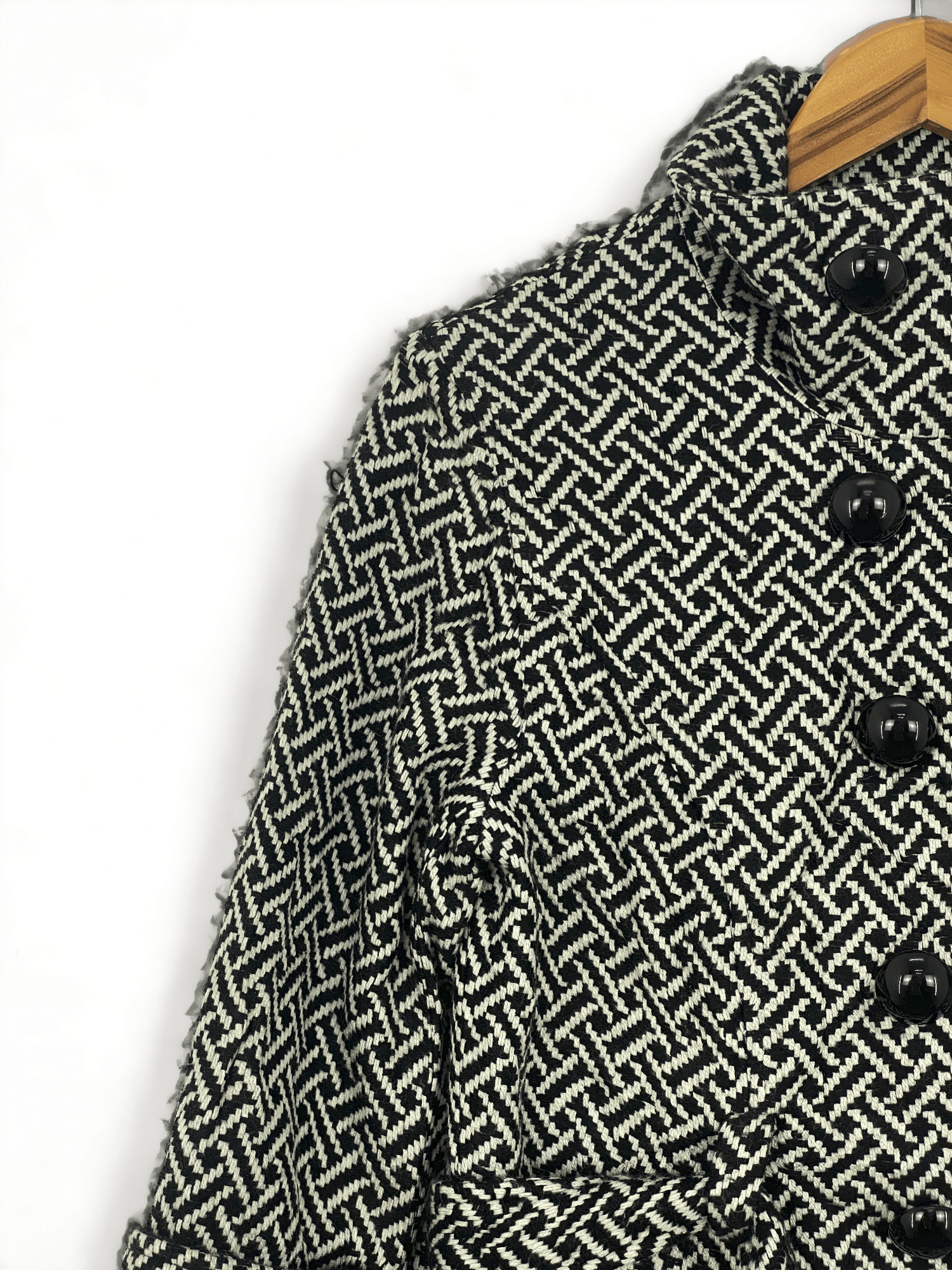 If Six Was Nine Vintage Mac & Jac Pattern Double Breasted Tweed Coat JA0050 Size L / US 10 / IT 46 - 9 Thumbnail