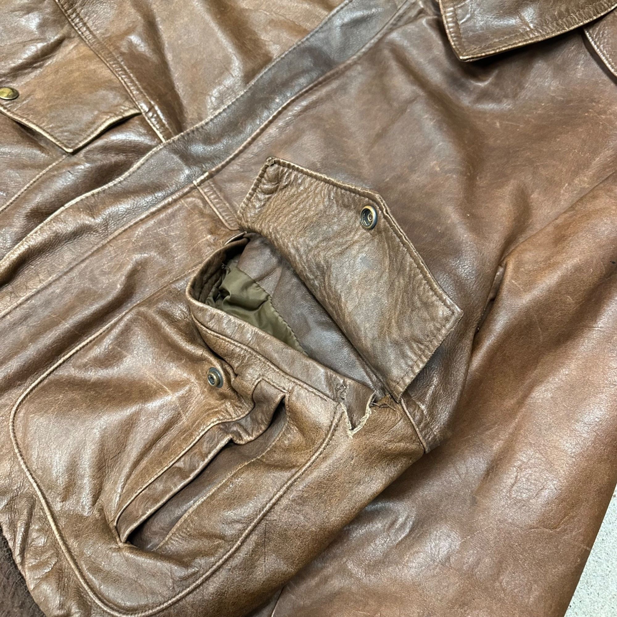 Excelled × Vintage Vintage 70s Excelled A2 Military Style Genuine Leather Jacke Size US L / EU 52-54 / 3 - 5 Thumbnail