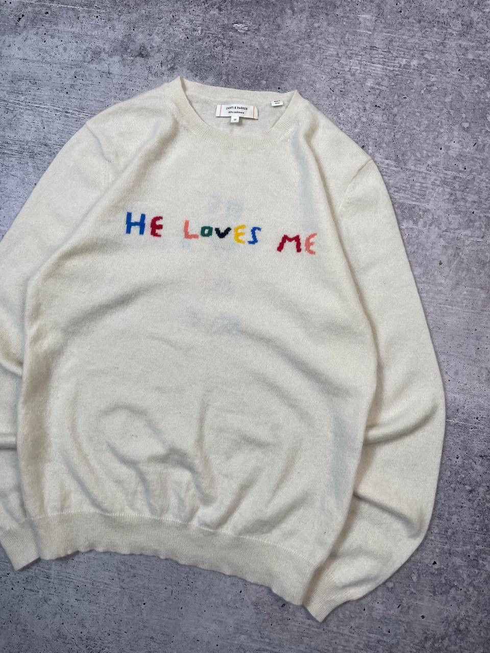 CHINTI & PARKER Chinti And Parker Cashmere Sweater He Loves Me Logo Y2K Size M / US 6-8 / IT 42-44 - 3 Thumbnail
