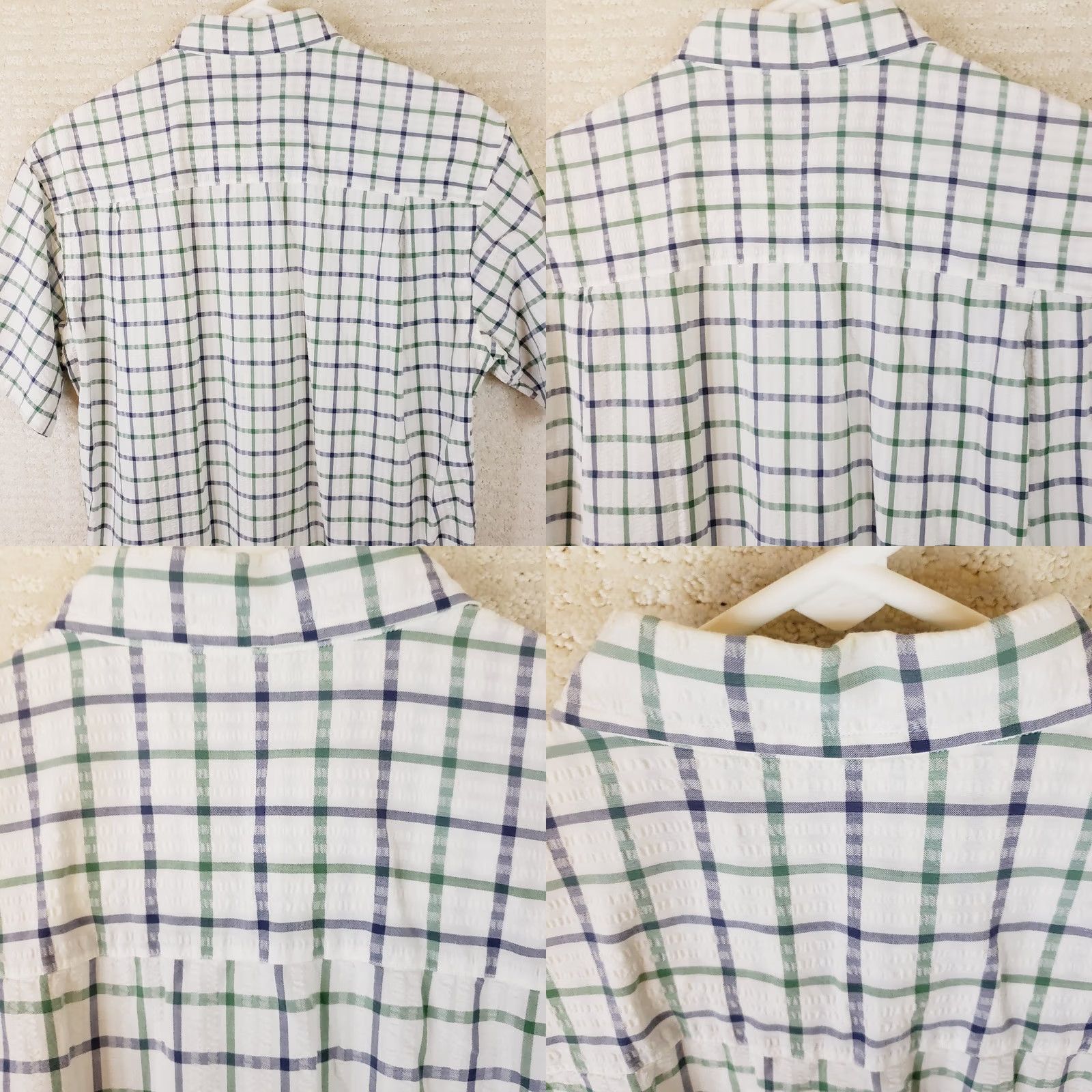 Vintage L.L. Bean Seersucker Shirt Mens M GreenBlue Plaid Cotton Button Up Preppy Camp Dad Shirt Size US M / EU 48-50 / 2 - 8 Thumbnail