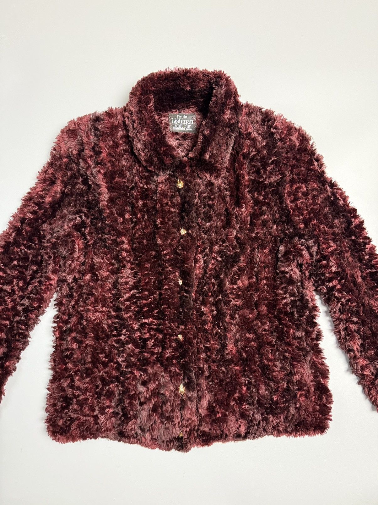 If Six Was Nine Paula Lishman Handmade Knit Fur Jacket Size M / US 6-8 / IT 42-44 - 4 Thumbnail