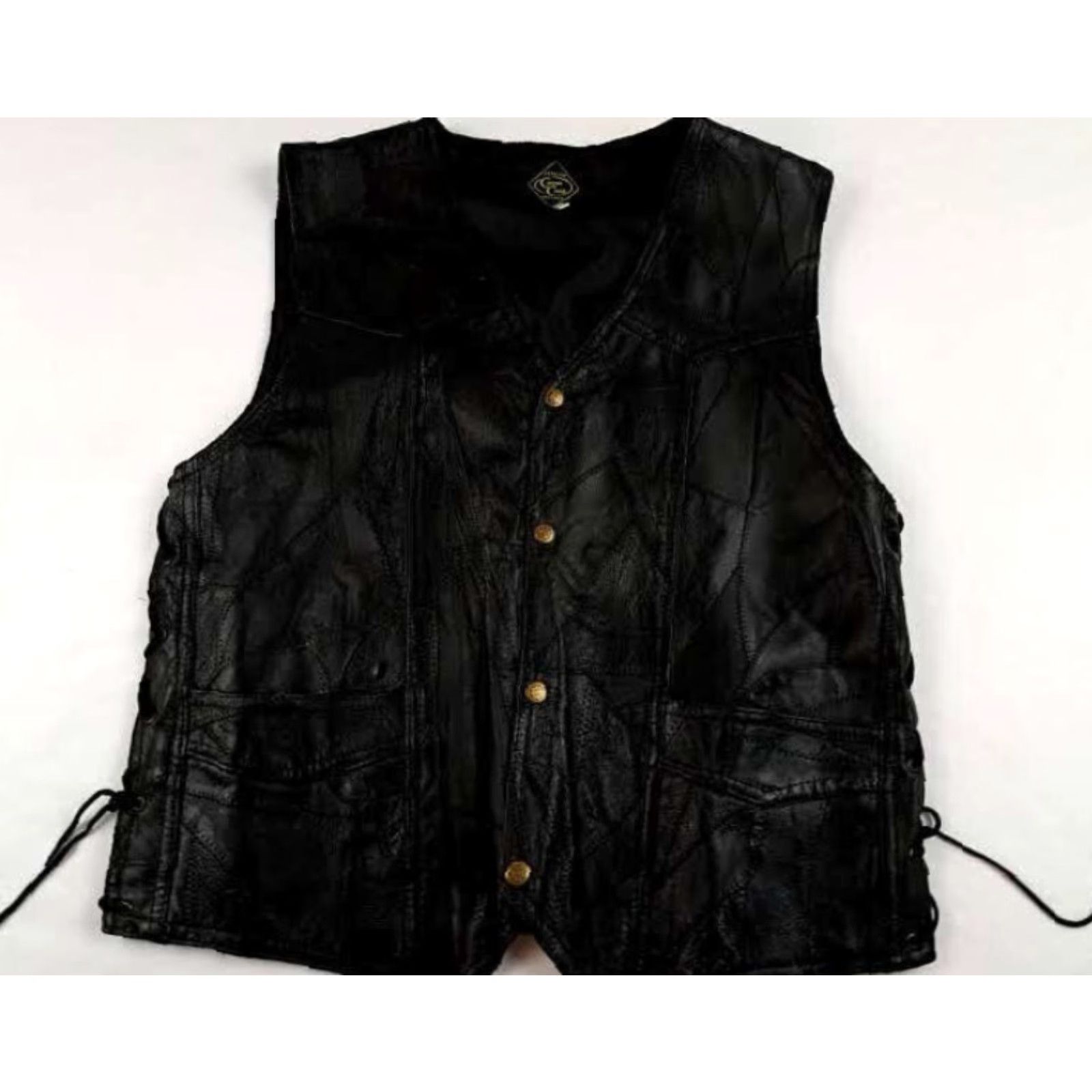 Vintage Canyon Creek Vest Men Biker Motorcycle Leather Black Snaps Front Pockets Size M 26in Long Regular Size US M / EU 48-50 / 2 - 2 Thumbnail
