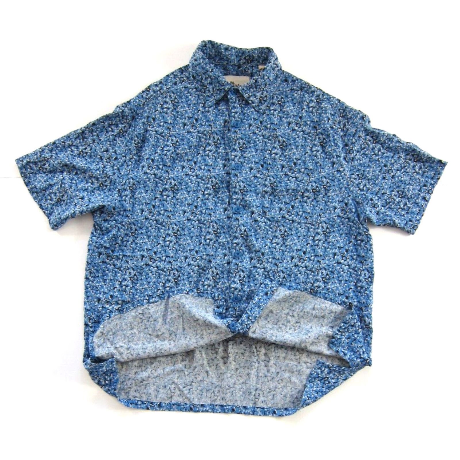 Vintage VINTAGE Vintage Silk 100% Silk Blue Floral Button Down Short Sleeve Hawaiian Shirt Large Size US L / EU 52-54 / 3 - 5 Thumbnail