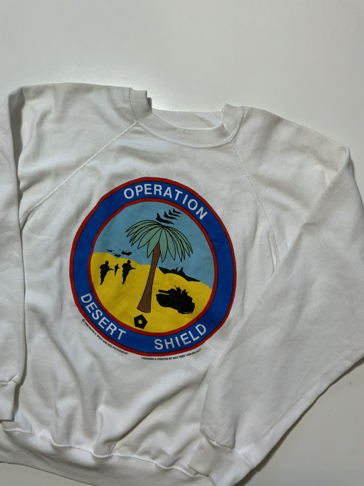Vintage 1990 Operation Desert Storm Pursuit Peace Flags Sweatshirt Size US L / EU 52-54 / 3 - 3 Thumbnail