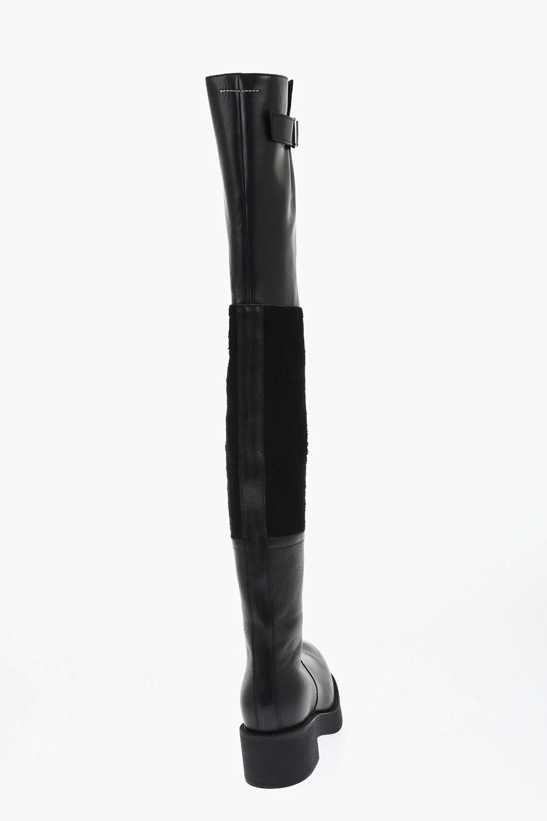 Maison Margiela og1mm0426 Leather Over-The-Knee Boots in Black Size US 6.5 / IT 36.5 - 2 Thumbnail