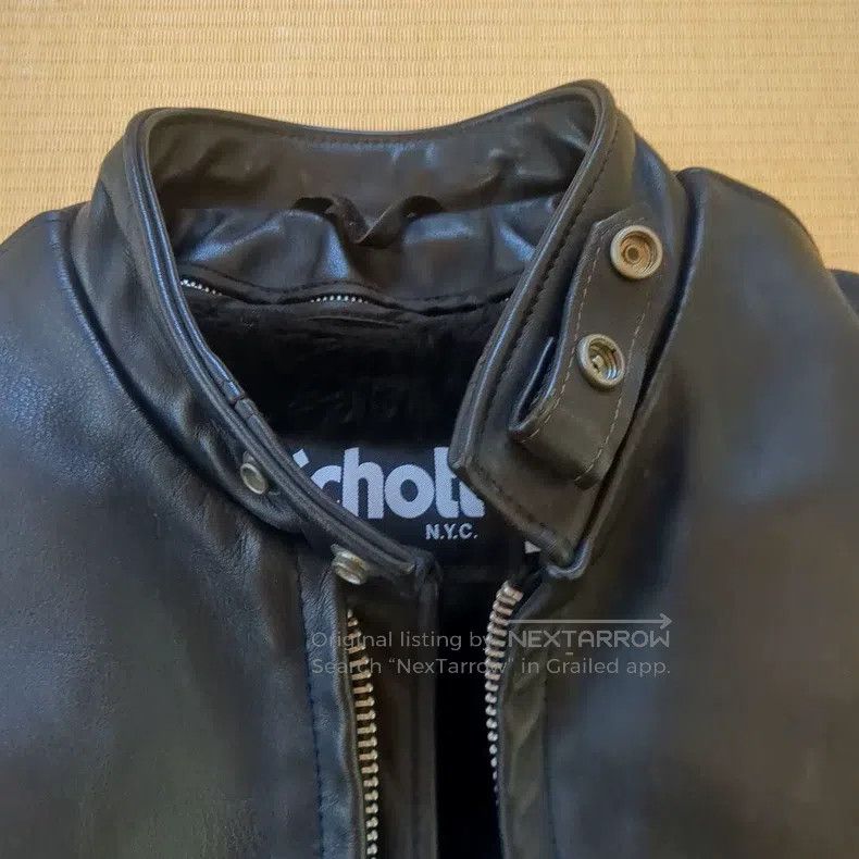 Schott Schott Straight stand-up collar leather jacket Size US L / EU 52-54 / 3 - 2 Thumbnail