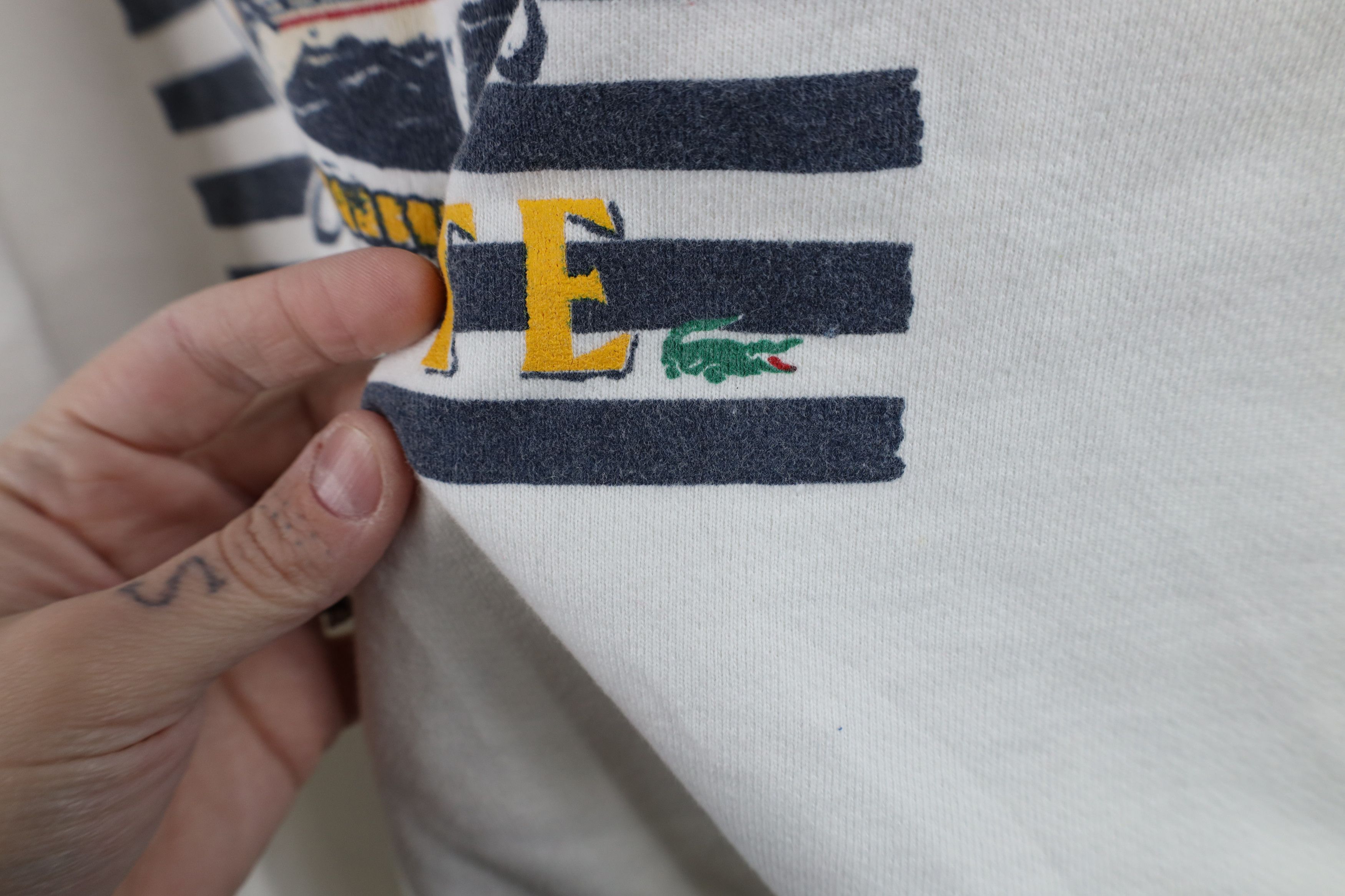 Lacoste × Vintage Vintage 80s Izod Lacoste Spell Croc Logo Sailing Sweatshirt Size US M / EU 48-50 / 2 - 8 Thumbnail