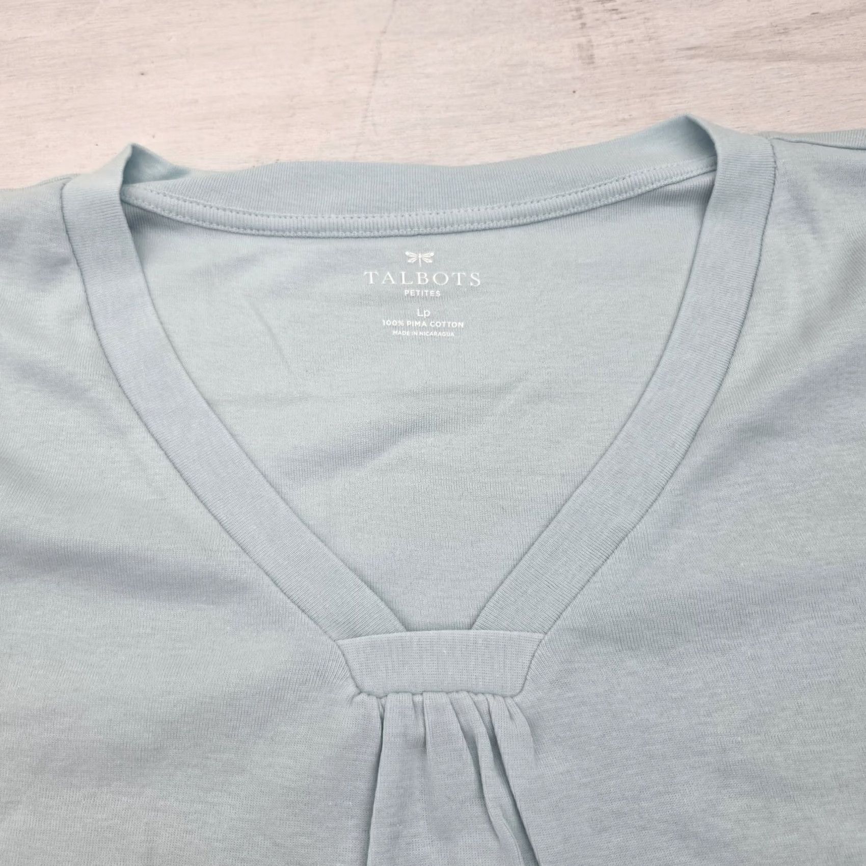 Talbots Talbots Womens XL Petite 3/4 Sleeve V Neck Top Pima Cotton Blue EUC Blo Size XL / US 12-14 / IT 48-50 - 2 Thumbnail