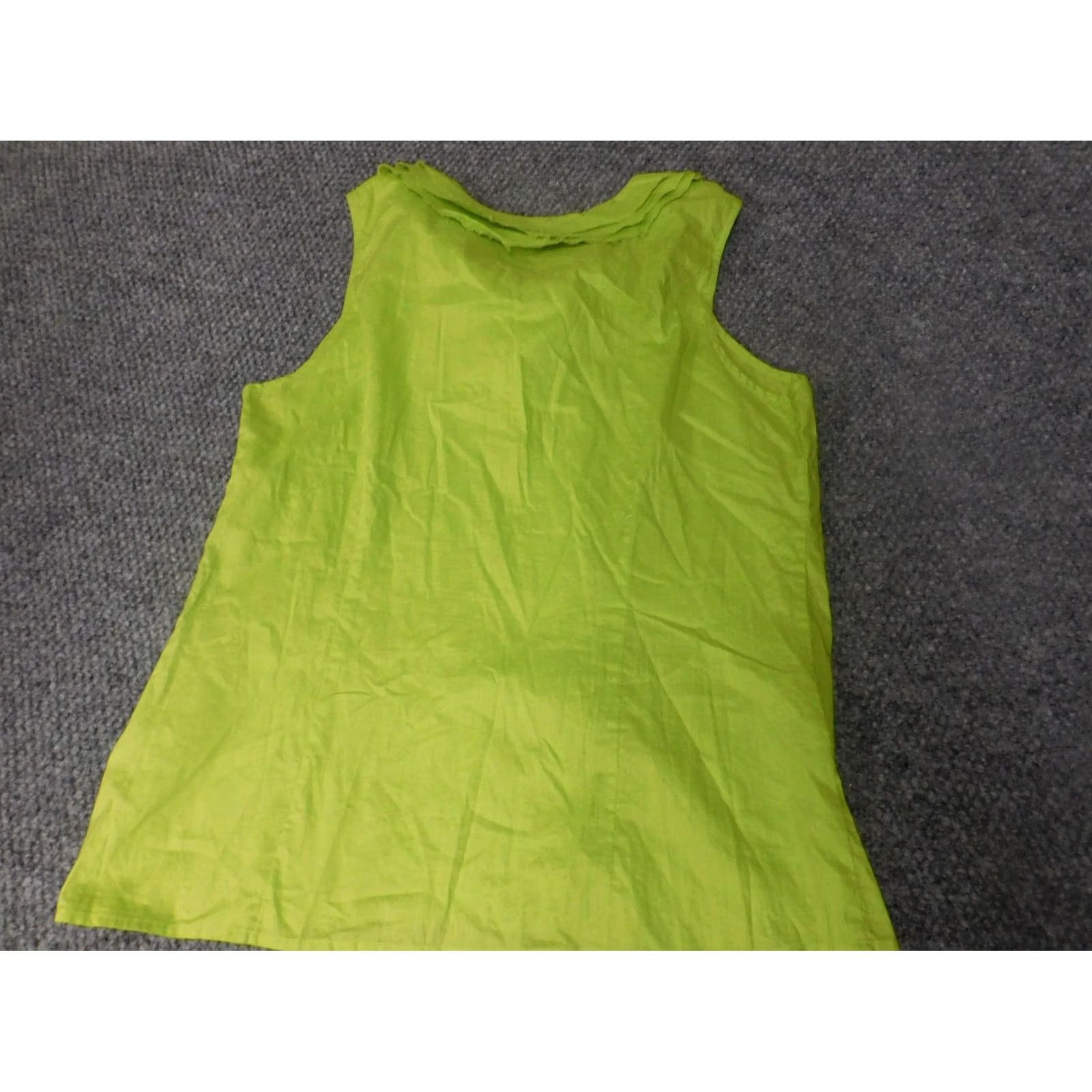 Madison Madison Blouse Shirt Womens Large Green Collared Pullover Sleeveless Casual 100% Cotton Ruffle Casual Vintage No Size L / US 10 / IT 46 - 6 Thumbnail