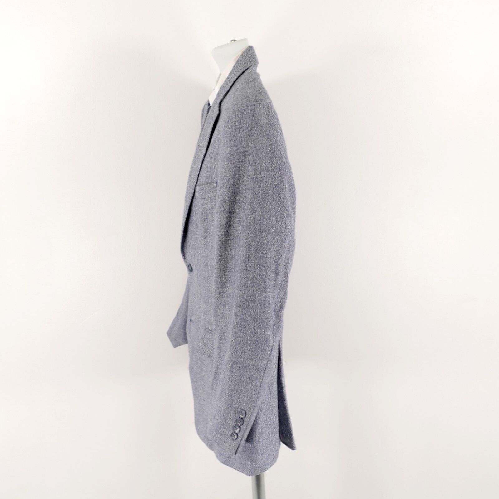 Jos. A. Bank Jos A Bank Linen Wool Blue Spec Tailored Fit 2 Button Blazer Size 40R - 6 Thumbnail