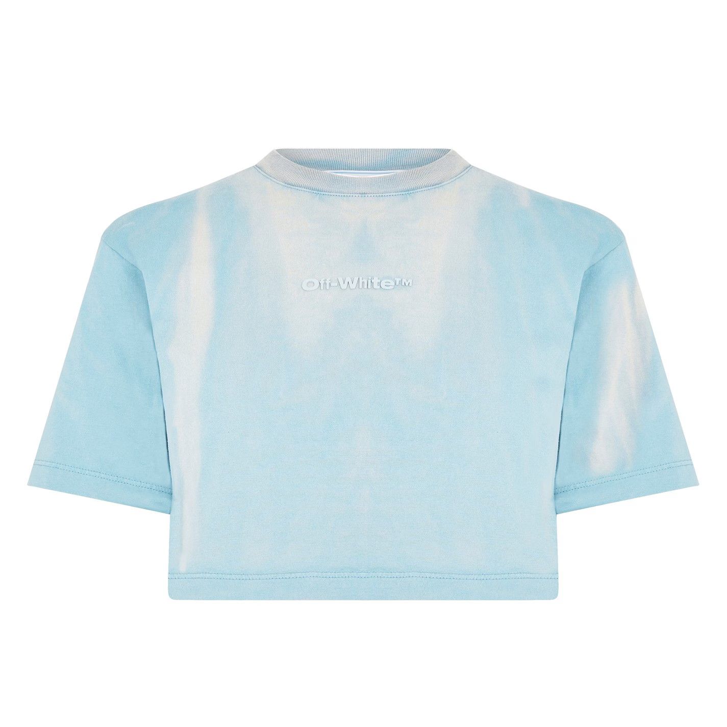Off-White o1g2r1mq1224 Cropped T-Shirts in Light Blue Size XL / US 12-14 / IT 48-50 - 1 Thumbnail