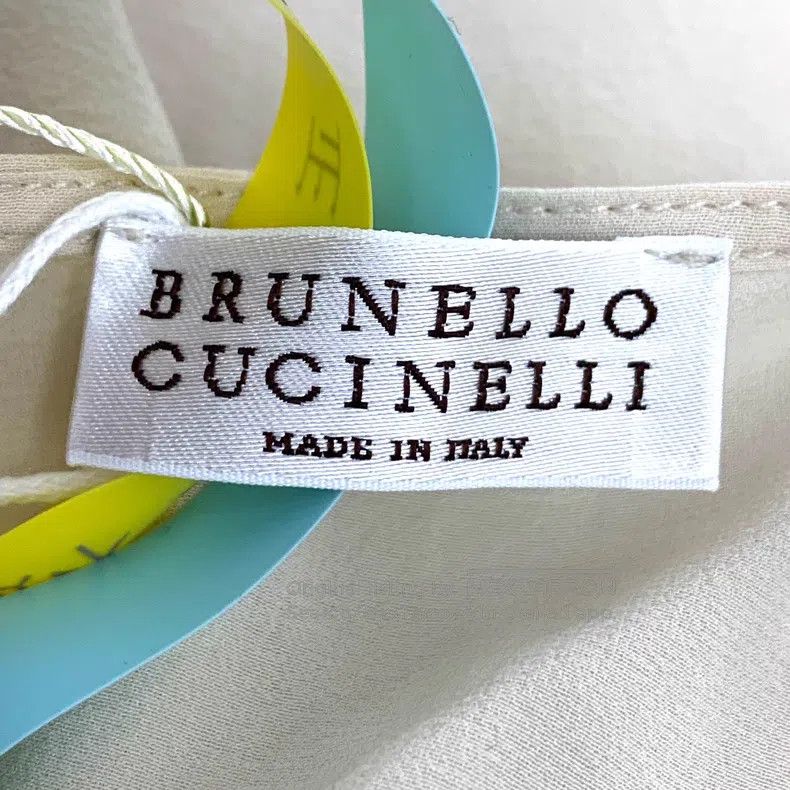 Brunello Cucinelli Brunello Cucinelli Beige Color Beaded Design Mulberry Silk Size M / US 6-8 / IT 42-44 - 5 Thumbnail