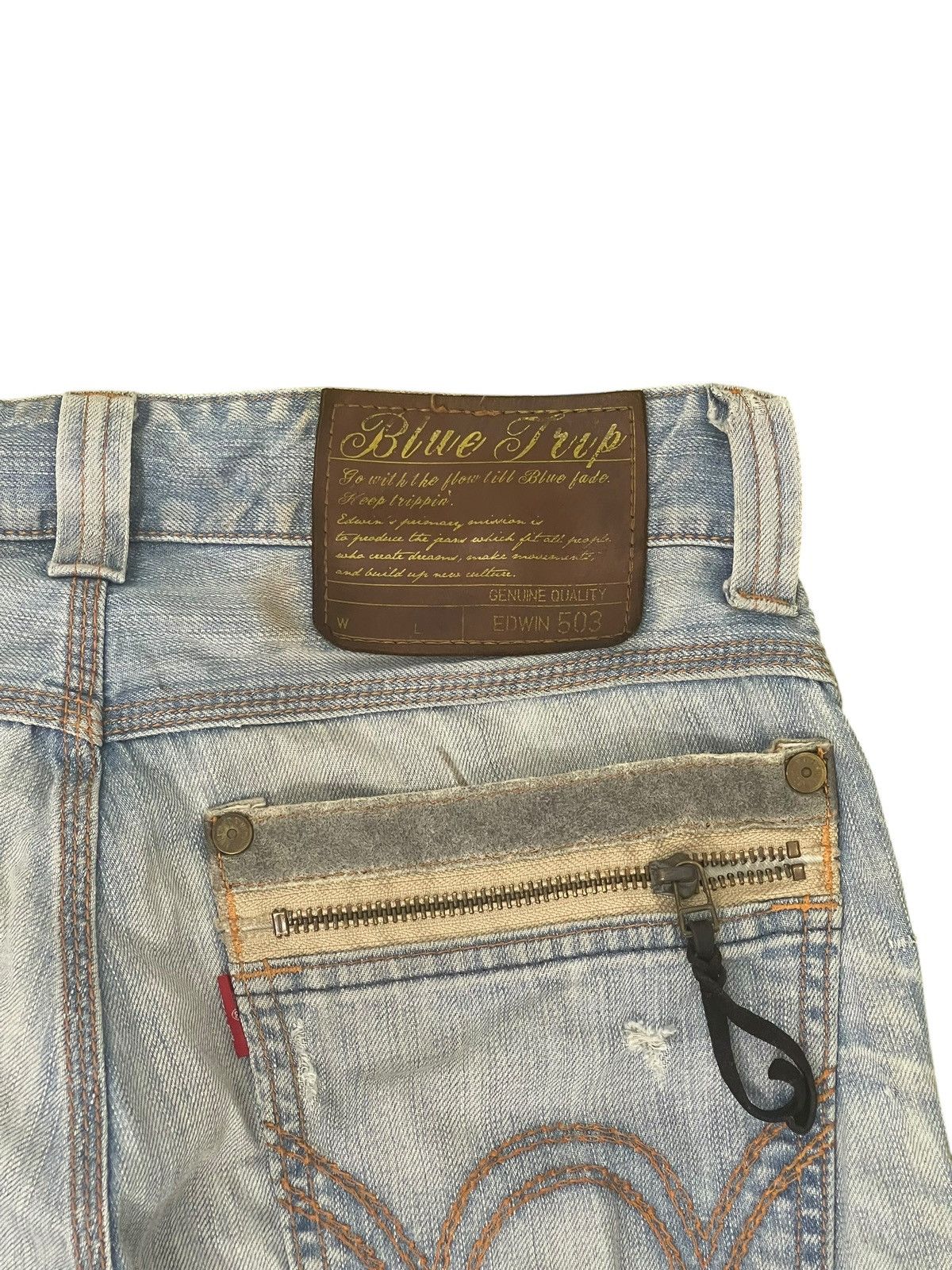 Hysteric Glamour Distress Jeans Edwin Japan Faded Regular Straight 2🟦5 Size US 31 - 13 Thumbnail