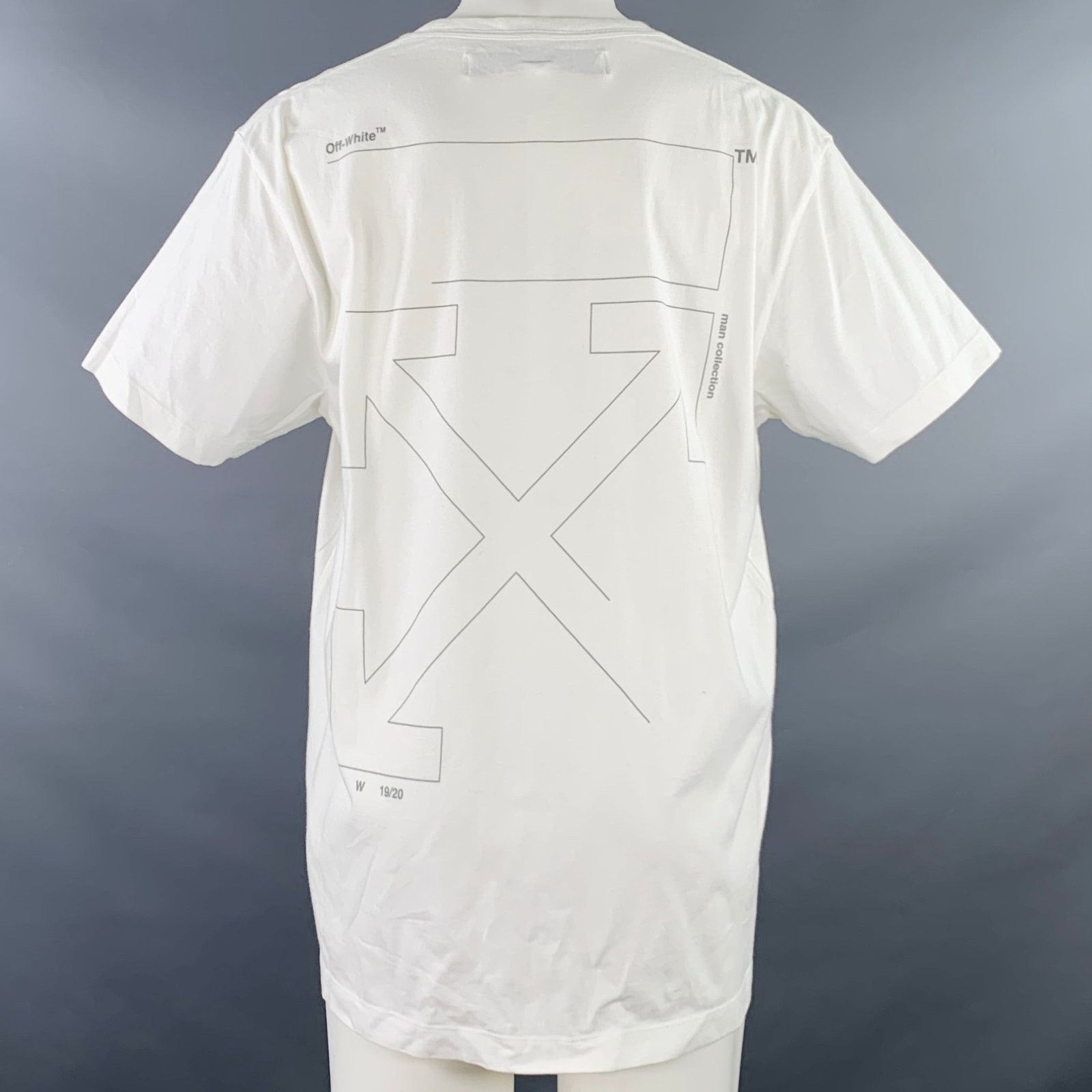 Off-White Size XS White Black Logo Cotton Crew-Neck T-shirt Size US XS / EU 42 / 0 - 4 Thumbnail