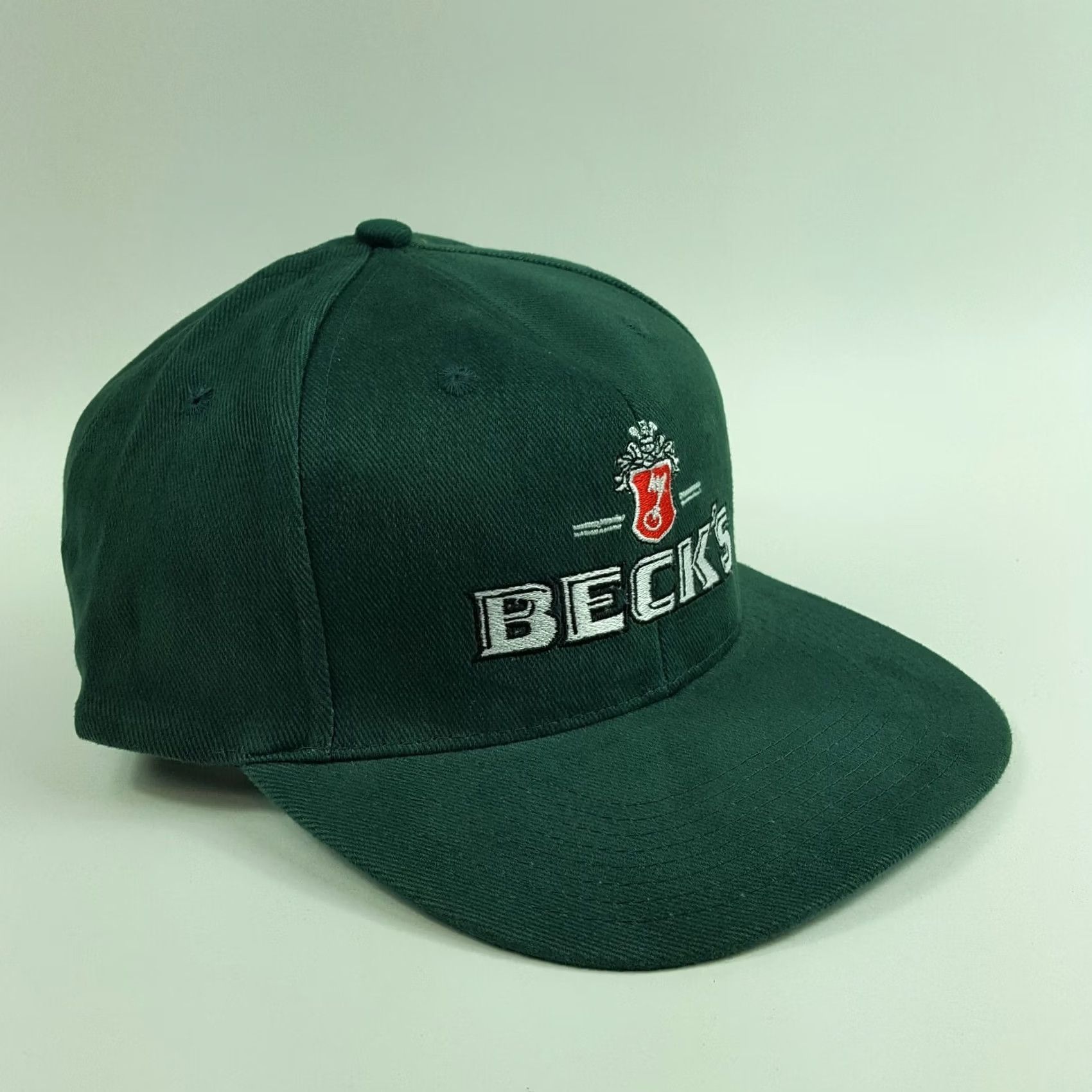 Spell VINTAGE Beck's Beer Hat Baseball Cap Adjustable Twill Town Talk Green USA 90s 80s Logo Embroidered Casual Mens Hats Size ONE SIZE - 3 Thumbnail