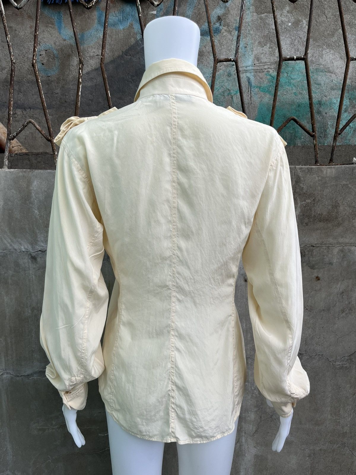 Yves Saint Laurent Crystal Button Chiffon Blouse Size S / US 4 / IT 40 - 8 Thumbnail
