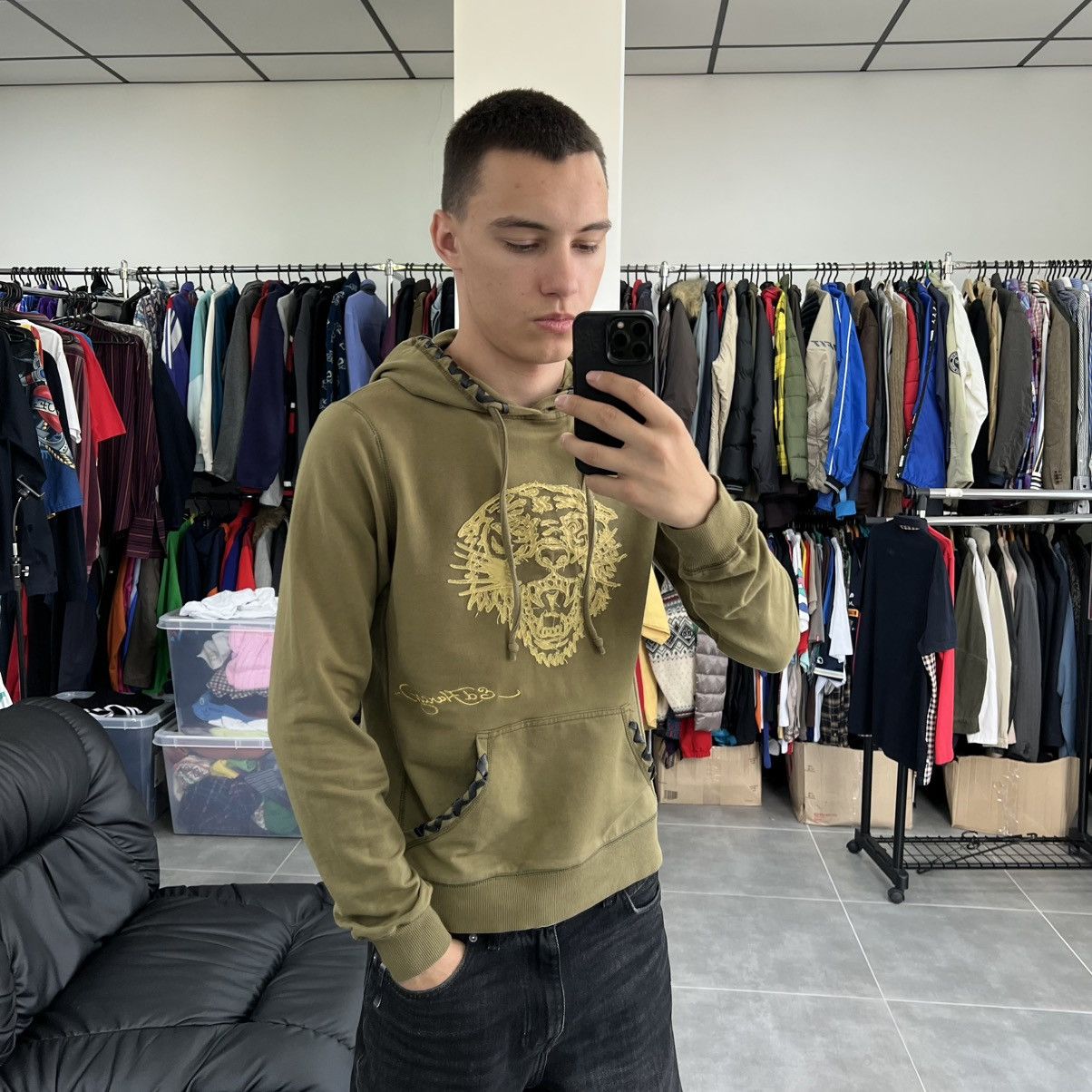 Christian Audigier × Ed Hardy Ed Hardy by Christian Audigier Embroidered Tiger Y2K Hoodie Size US M / EU 48-50 / 2 - 3 Thumbnail