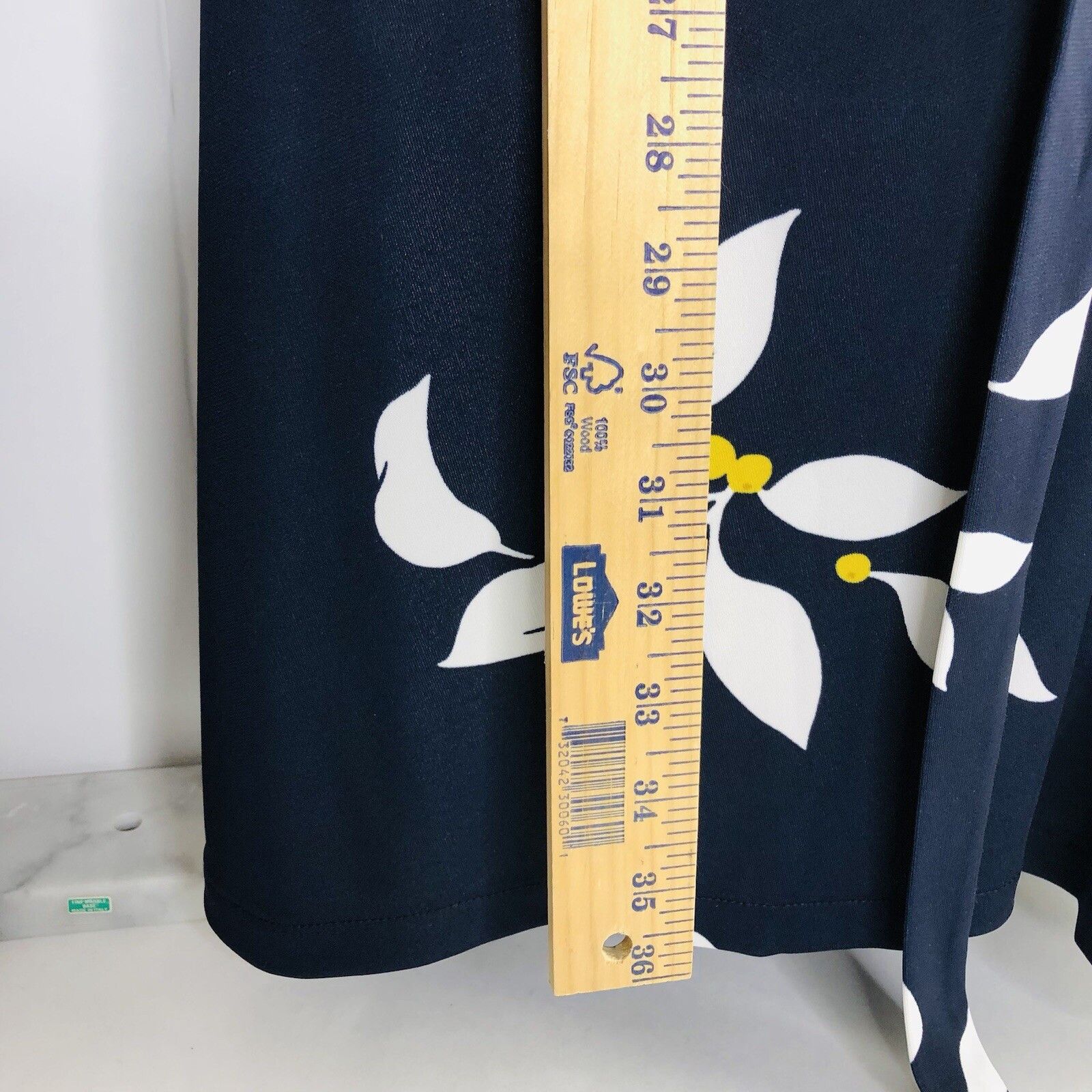 Ann Taylor Ann Taylor Womens Navy Leaves Jersey Knee Dress Size 0P Tie Size XS / US 0-2 / IT 36-38 - 5 Thumbnail