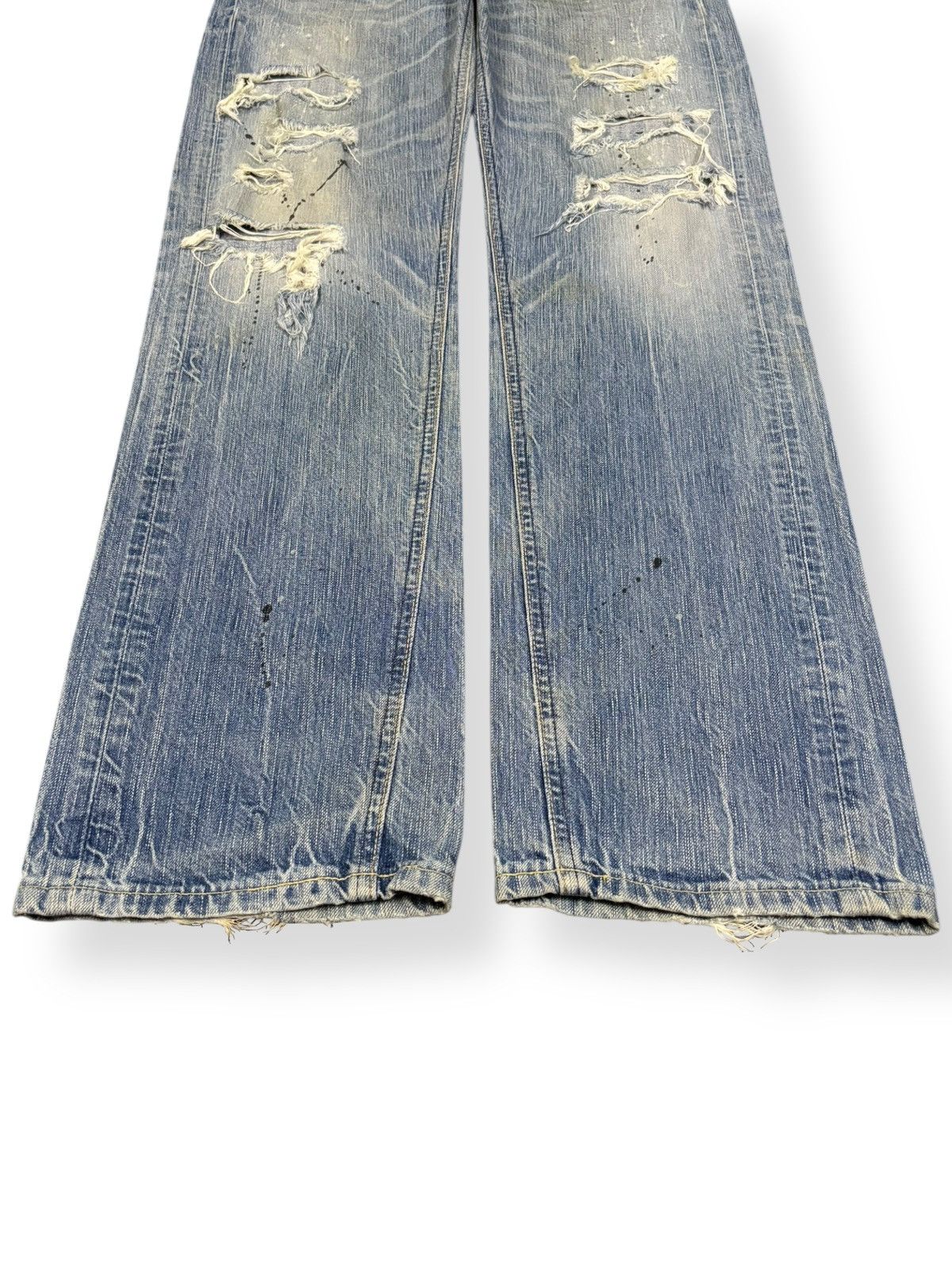 Edwin Edwin 503 Blue Trip Paint Splatter Distressed Grunge Jeans Size US 32 / EU 48 - 6 Thumbnail