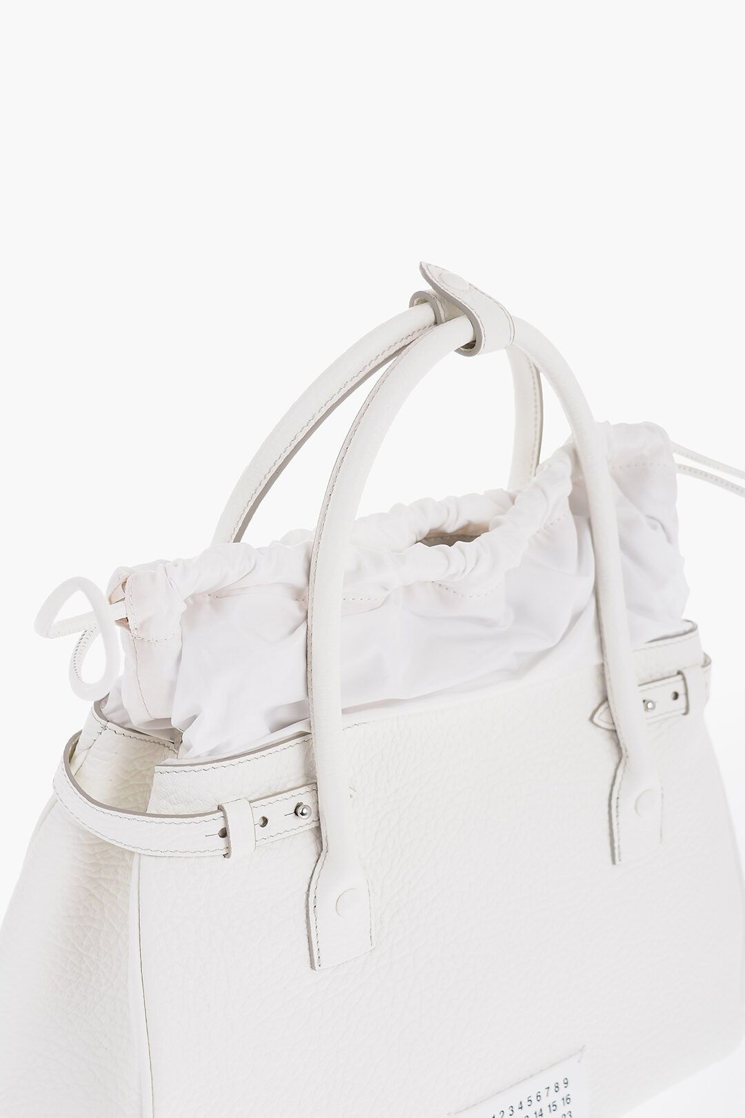 Maison Margiela og1mm1224 Size: OS / Textured Leather Hand Bag in White Size ONE SIZE - 5 Thumbnail