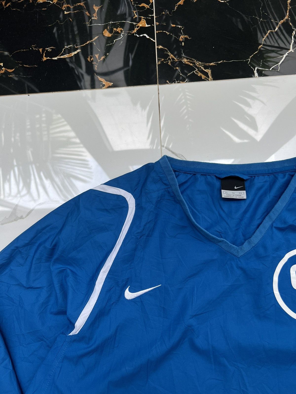 Nike × Vintage 90’s NIKE TOTALNINETY RETRO RARE NYLON V-NECK SWEATSHIRT Size US XL / EU 56 / 4 - 3 Thumbnail