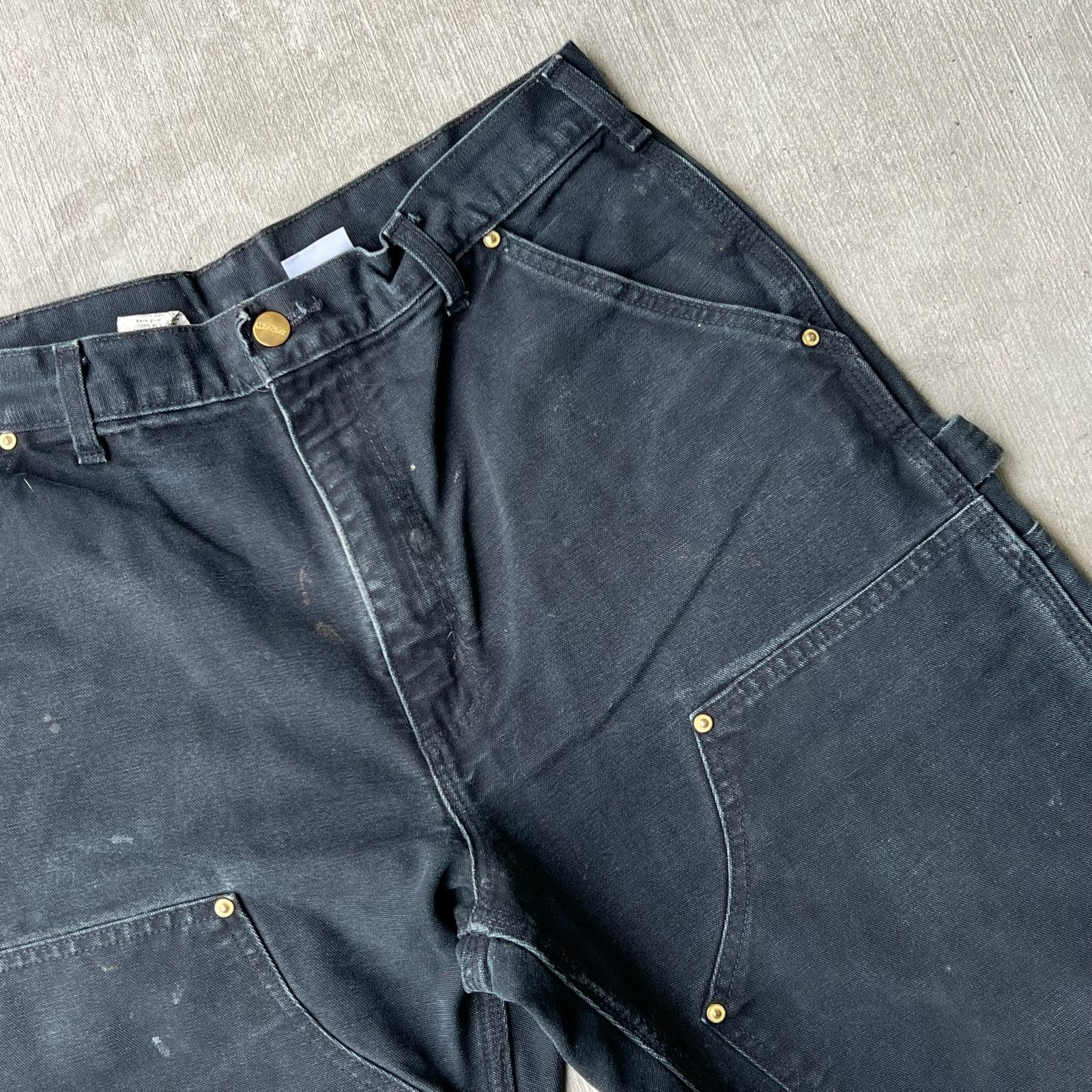 Carhartt × Vintage Carhartt faded black double knee work wear carpenter pants Size US 31 - 8 Thumbnail