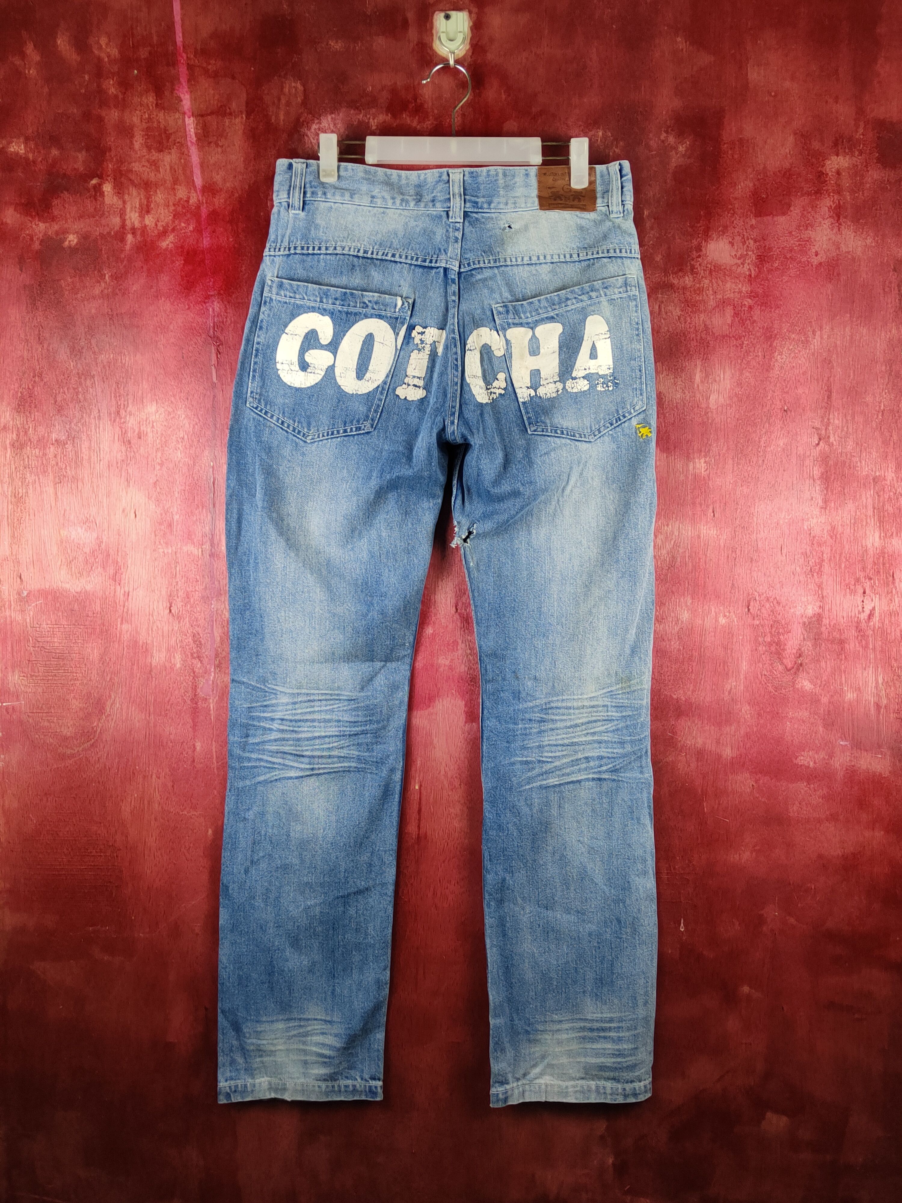 Gotcha Gotcha Blue Faded Surf Distressed Ripped Jeans #S2334 Size US 32 / EU 48 - 7 Thumbnail