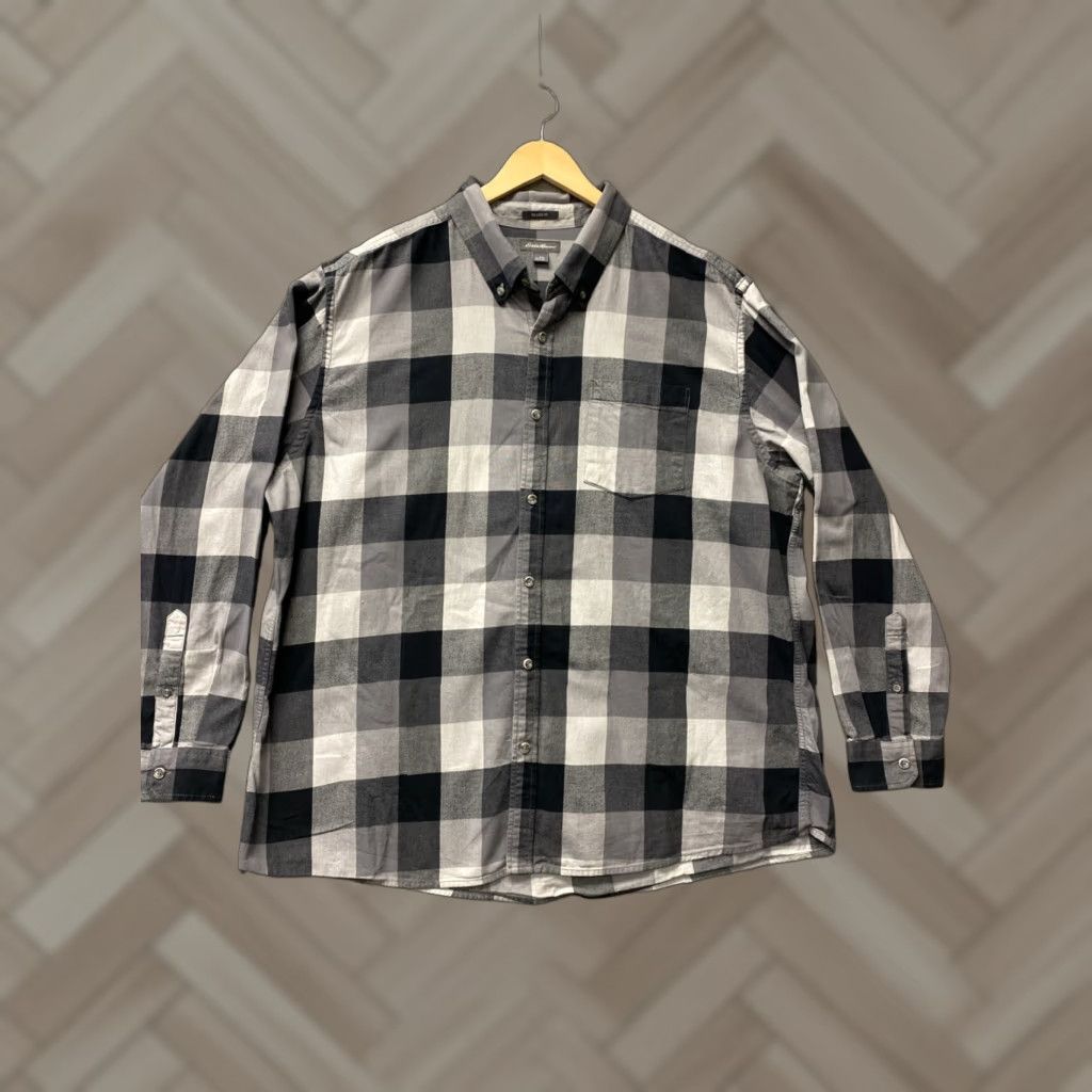 Eddie Bauer Eddie Bauer Button-Up Shirt Gray Black Plaid 2XL Multicolor Cotton Long Sleeve Regular Men’s Size 2XL Shirt 90s City Classic Dad USA Modern Size US XXL / EU 58 / 5 - 1 Thumbnail