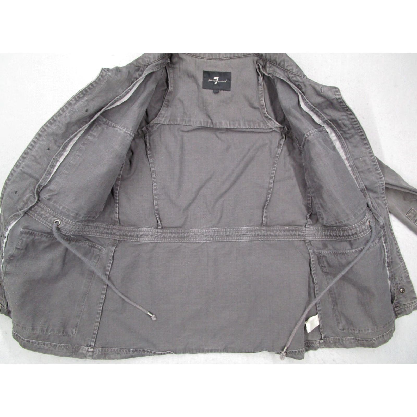 7 For All Mankind VINTAGE 7 For All Mankind Women's Jacket Small Gray Casual Military Twill All Seasons Size S / US 4 / IT 40 - 4 Thumbnail