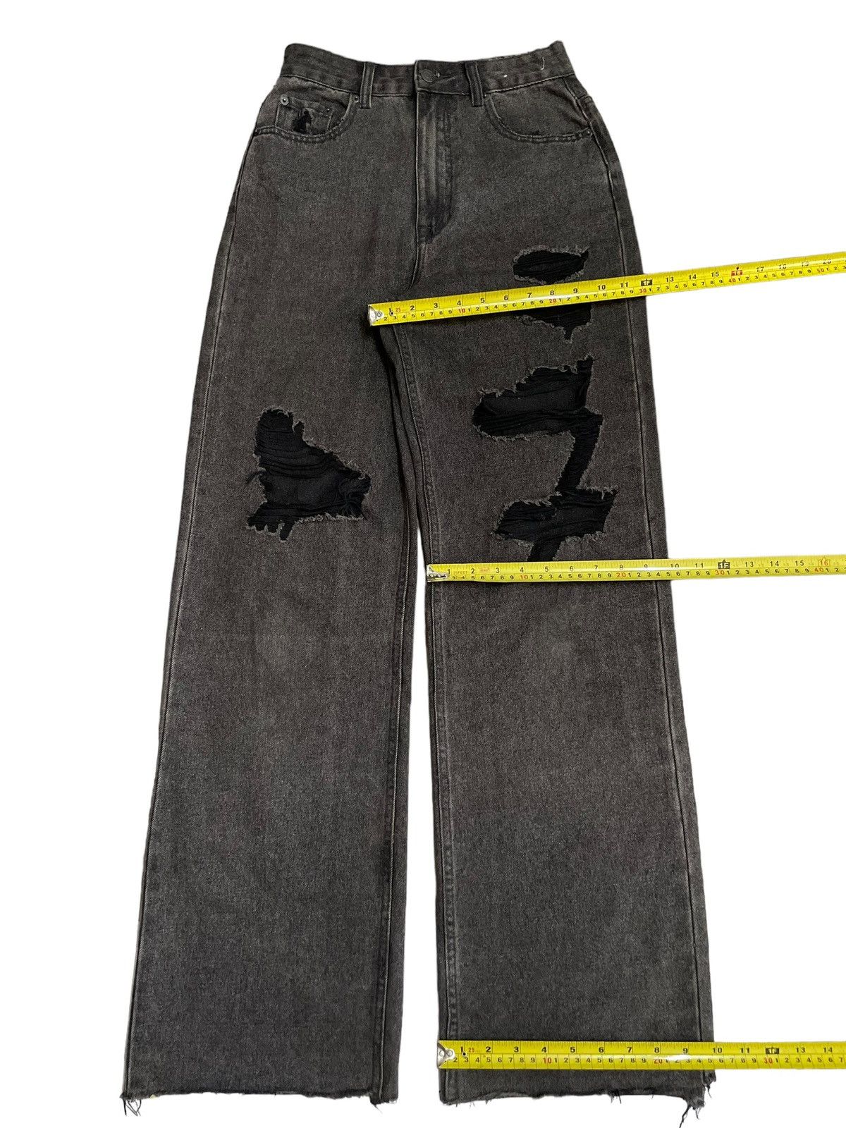 KMRii Vintage Japanese Distressed Fade Wash Wide Leg Baggy Jeans Size 26" / US 2 / IT 38 - 23 Thumbnail
