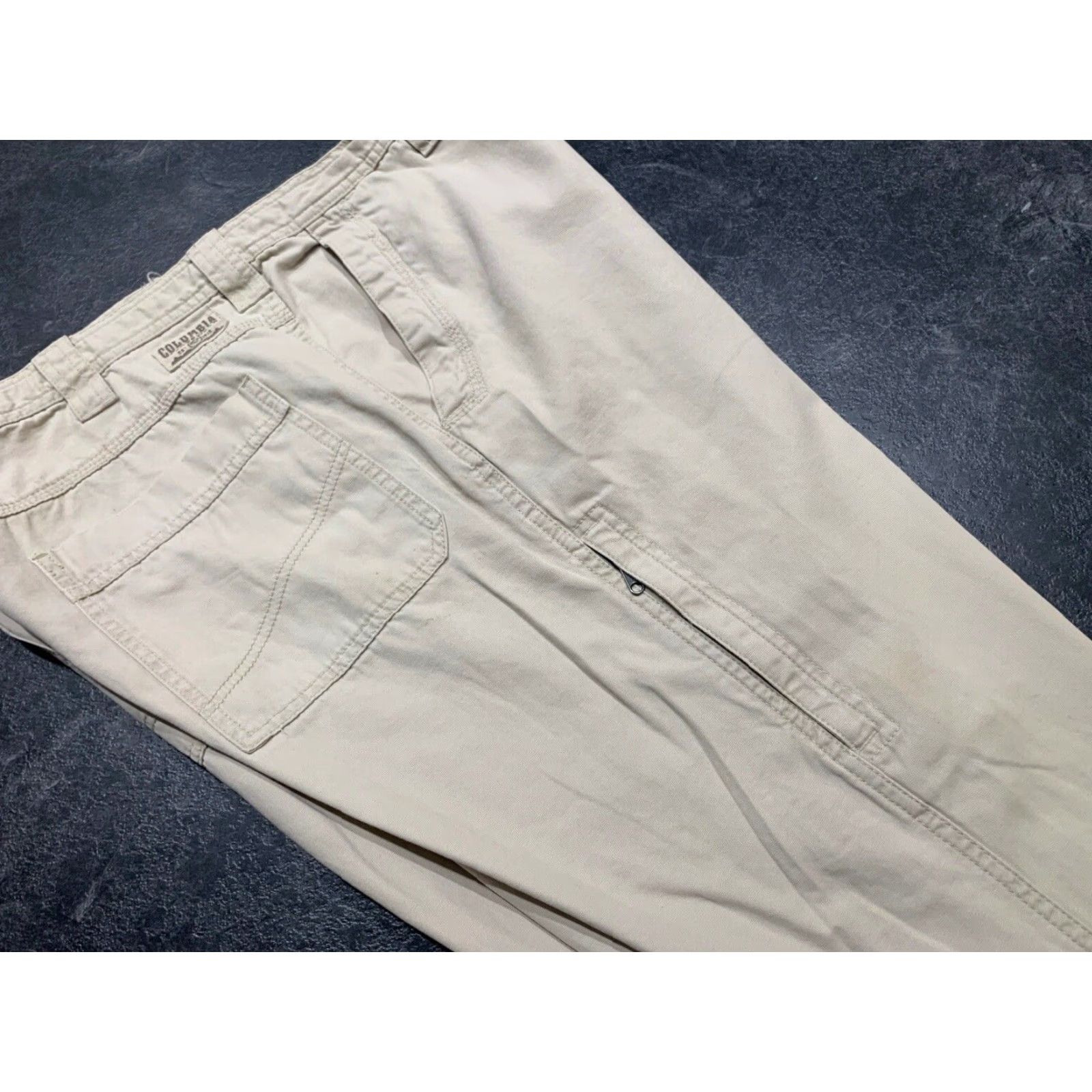 Vintage Columbia Men's Hiking Pants 38x32 Cotton Khaki Workwear Carpenter Regular Fit Size US 38 / EU 54 - 3 Thumbnail