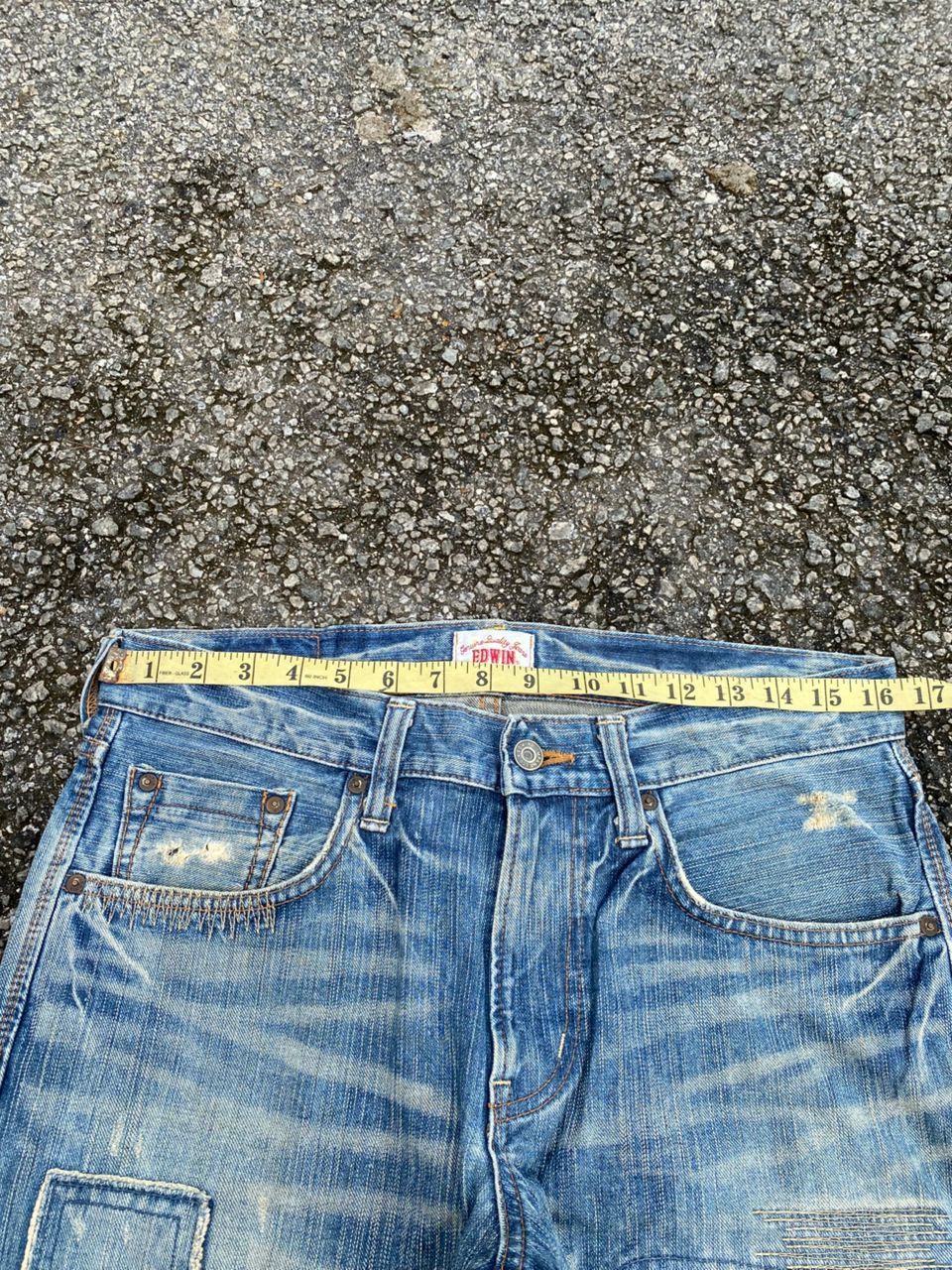 Edwin VINTAGE EDWIN EXCLUSIVE VINTAGE PATCHWORK DISTRESSED DENIM Size US 31 - 11 Thumbnail
