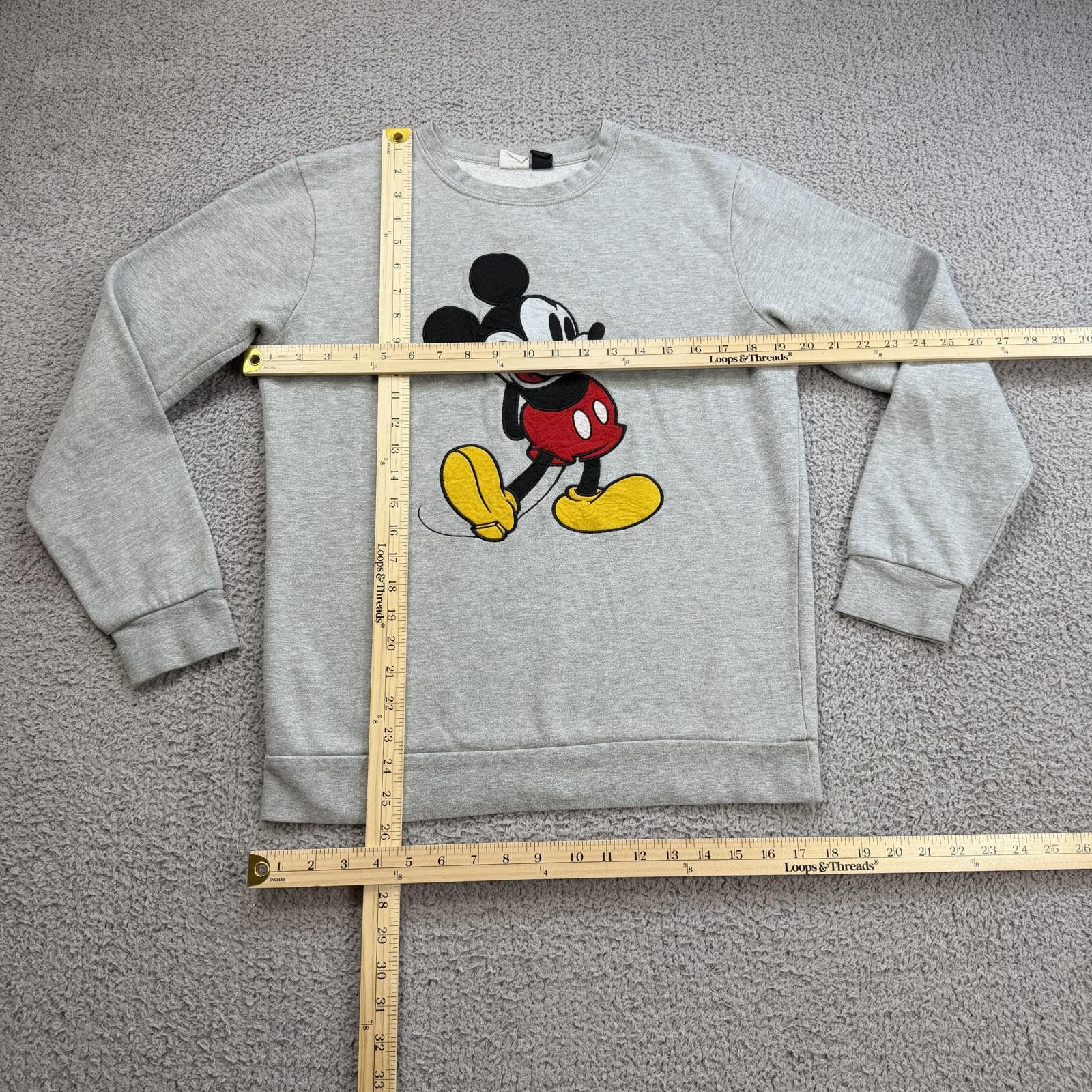 Disney Disney Mickey Mouse Sweatshirt Womens S Gray Embroidered Size S / US 4 / IT 40 - 3 Thumbnail