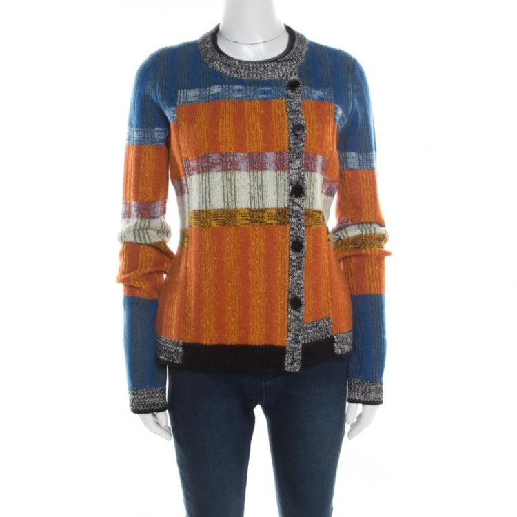 Other Over 1 Abstract Striped Multi-way Cardigan Sweater Size S / US 4 / IT 40 - 6 Thumbnail