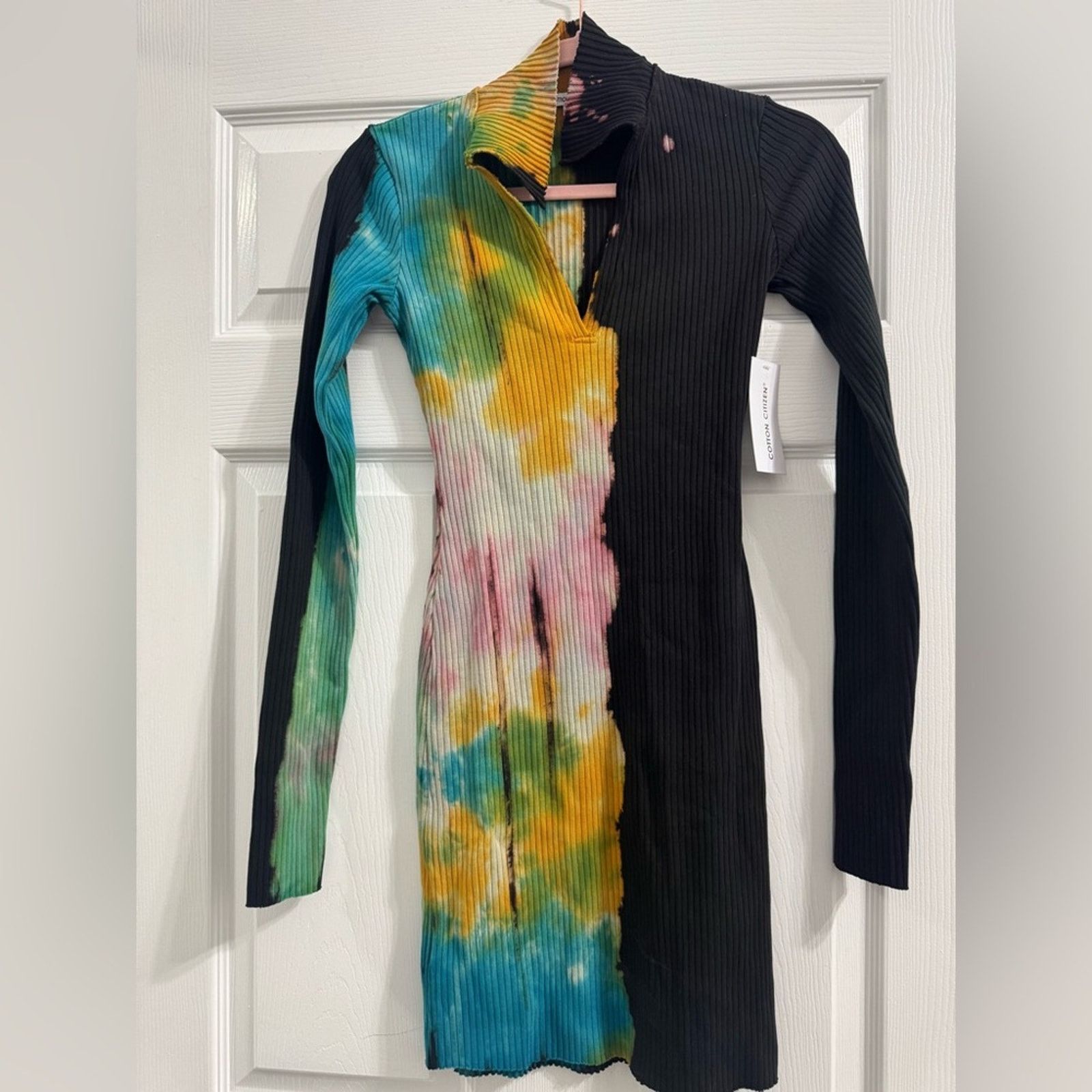 COTTONCITIZEN 169 NWT Cotton Citizen $185 Multicolor V-Neck Dress Size S Size S / US 4 / IT 40 - 4 Thumbnail