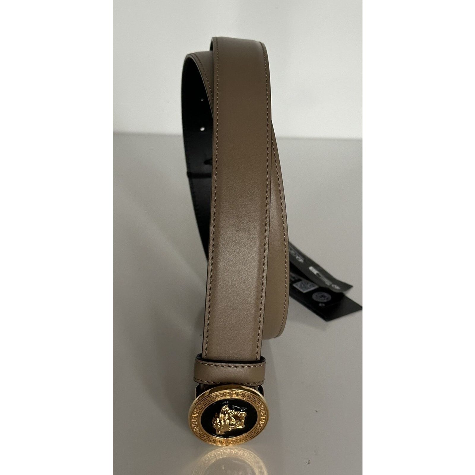 Versace Versace Medusa-Buckle Brown Slim Leather Belt 42 1012369 Size 42 - 9 Thumbnail