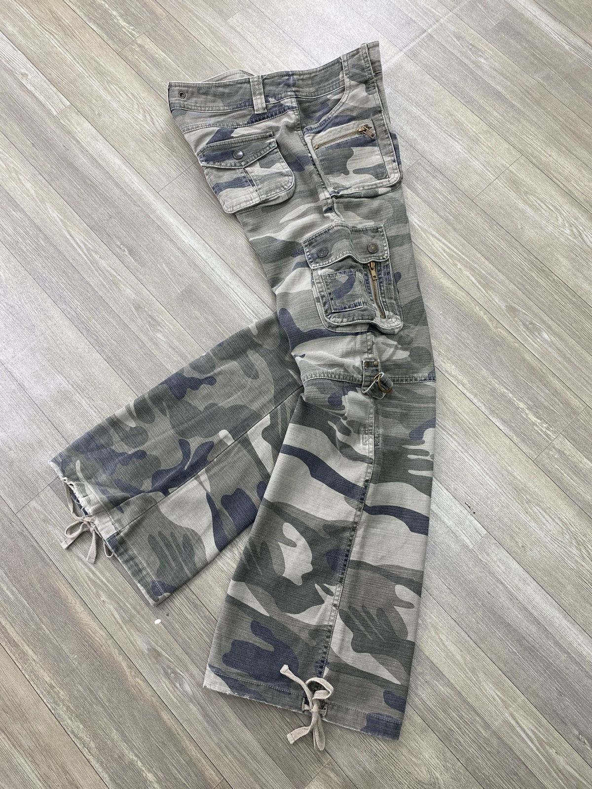 Hysteric Glamour Vintage Rote Rose Bondage Camo Military Lgb Flared Pants Y2K Size US 29 - 18 Thumbnail