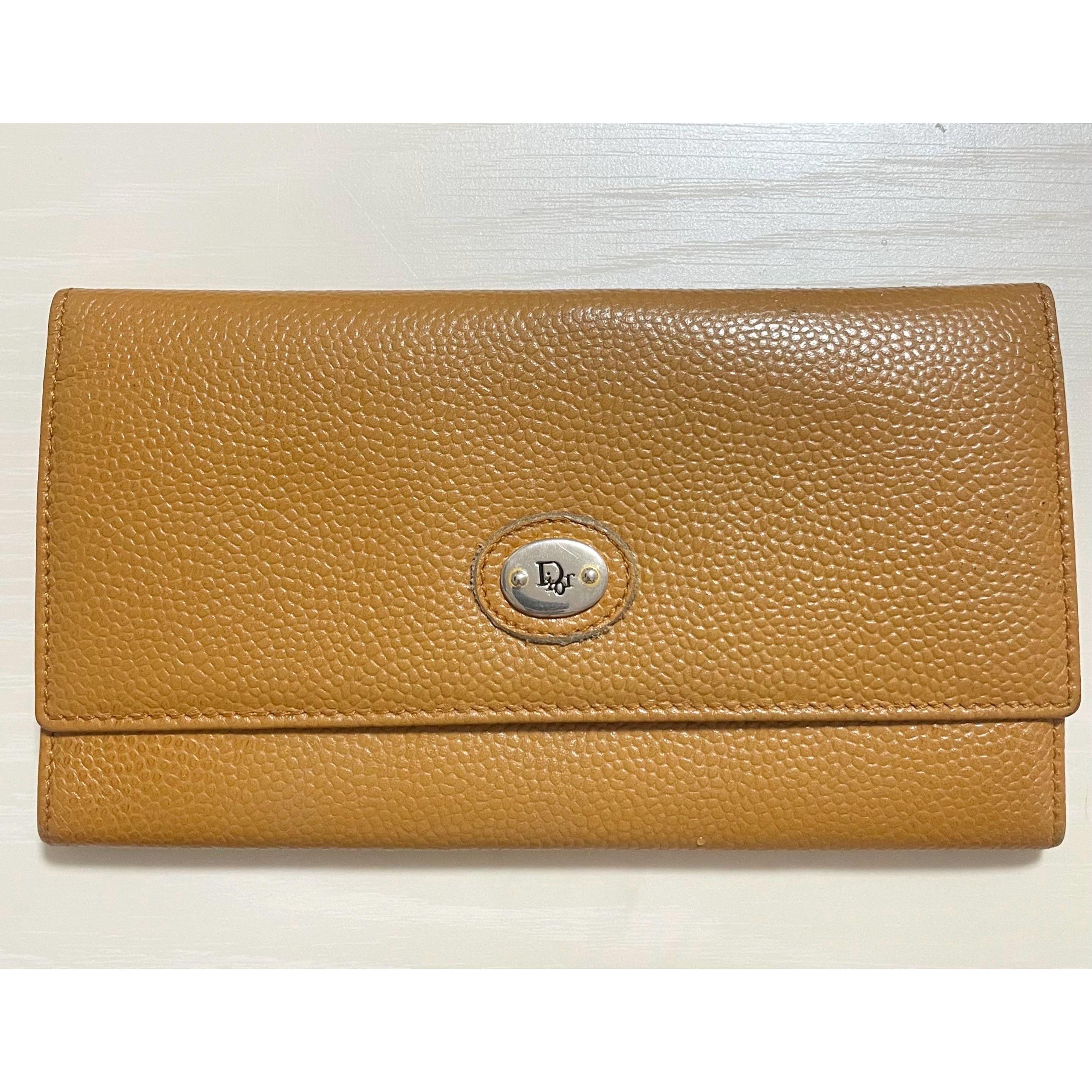 Dior Vintage Christian Dior beige brown grained leather wallet wi Size ONE SIZE - 1 Thumbnail