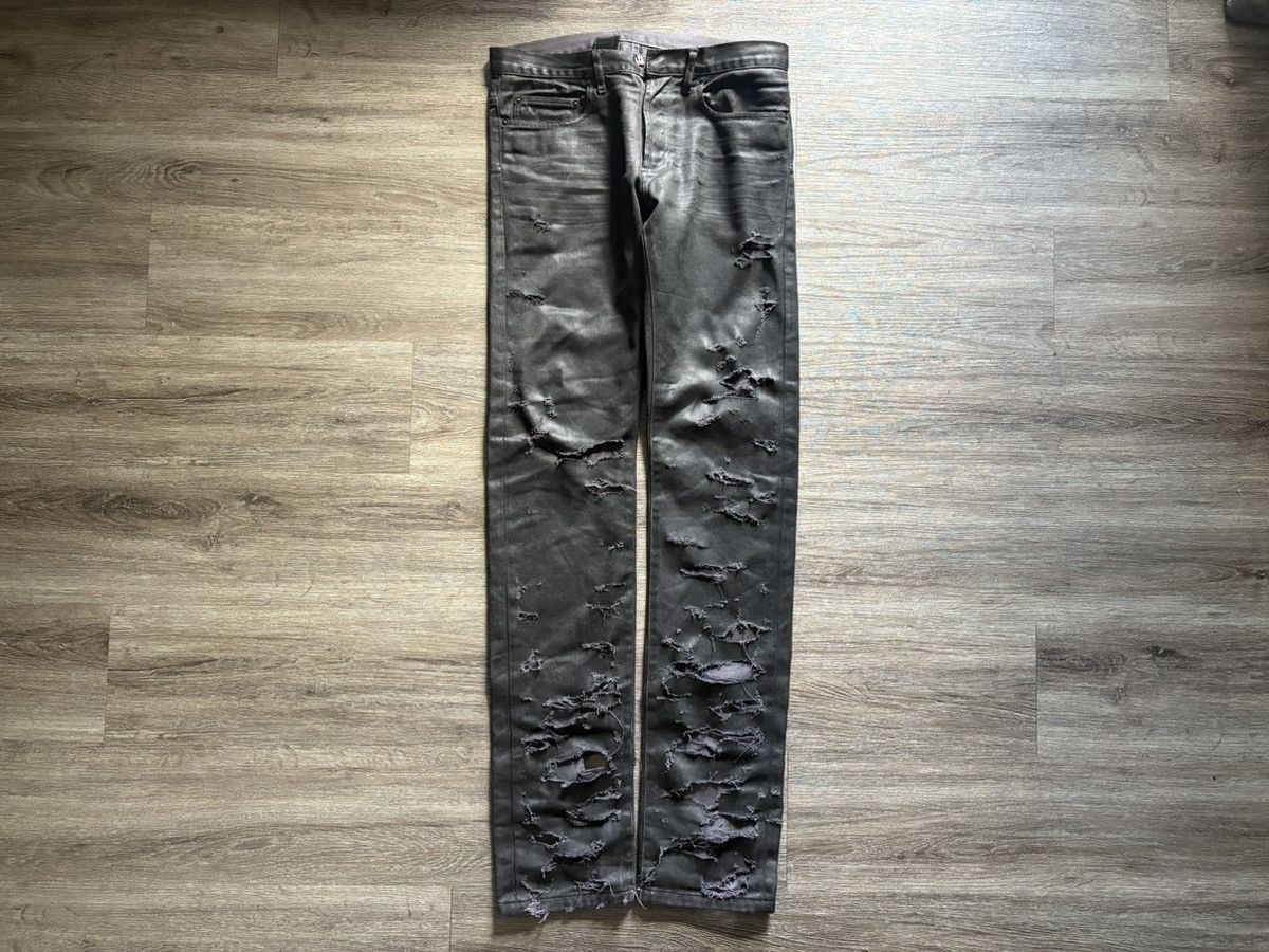 Dior 2005 Waxed Destroyed Denim Size US 29 - 1 Thumbnail