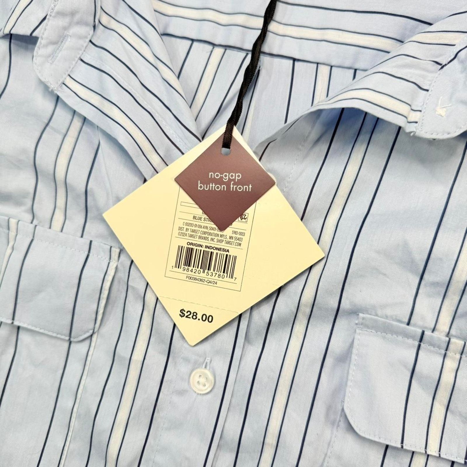 AVAVAV NWT Ava & Viv Blue striped long sleeve shirt Sz 2X Size XXL / US 16-18 / IT 52-54 - 3 Thumbnail