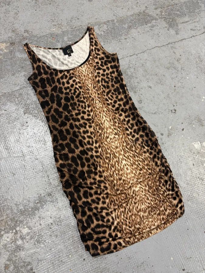 Just Cavalli 2000s Cavalli Leopard Print Camel & Black Dress Size S / US 4 / IT 40 - 5 Thumbnail