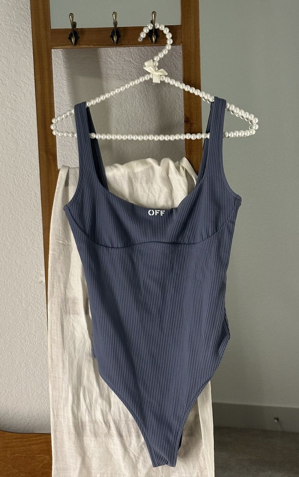 Off-White Off-White Ribbed Logo Swimsuit/Bodysuit Size M / US 6-8 / IT 42-44 - 6 Thumbnail