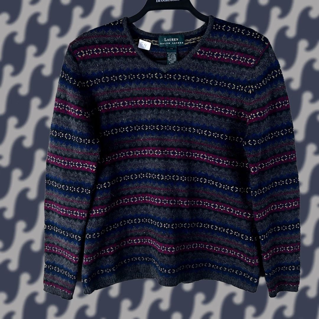 Ralph Lauren Lauren Ralph Lauren Sweater Crew Neck Fair Isle Multicolor M Women Pullover Angora Lambswool Size M / US 6-8 / IT 42-44 - 1 Thumbnail