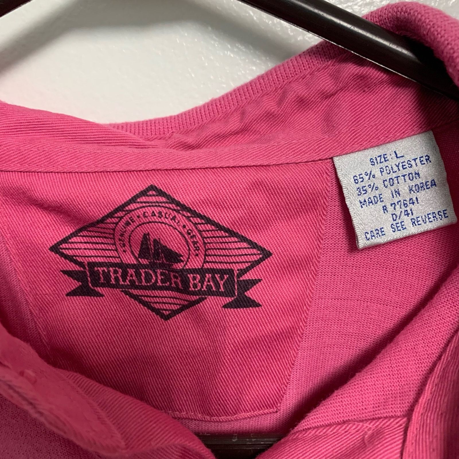 Trader Bay Trader Bay Vintage Men's Pink Striped Retro Polo Shirt Large Size US L / EU 52-54 / 3 - 4 Thumbnail