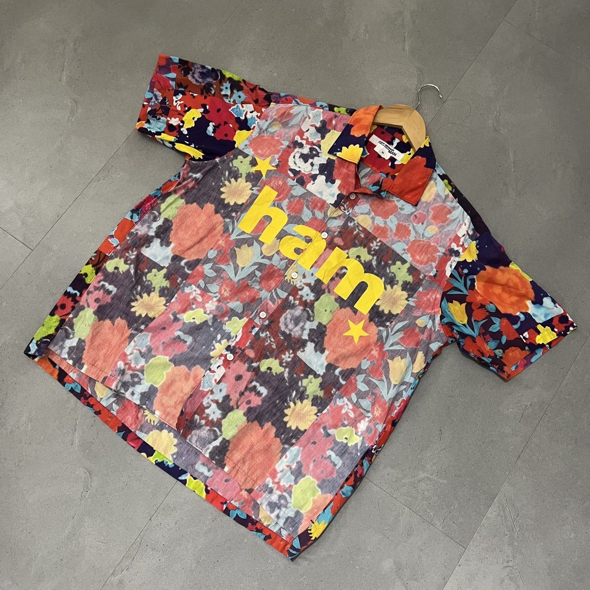 image of Comme Des Garcons x Junya Watanabe Ss02 Junya Watanabe Runway Ham Poem Floral Patchwork Shirt (Size