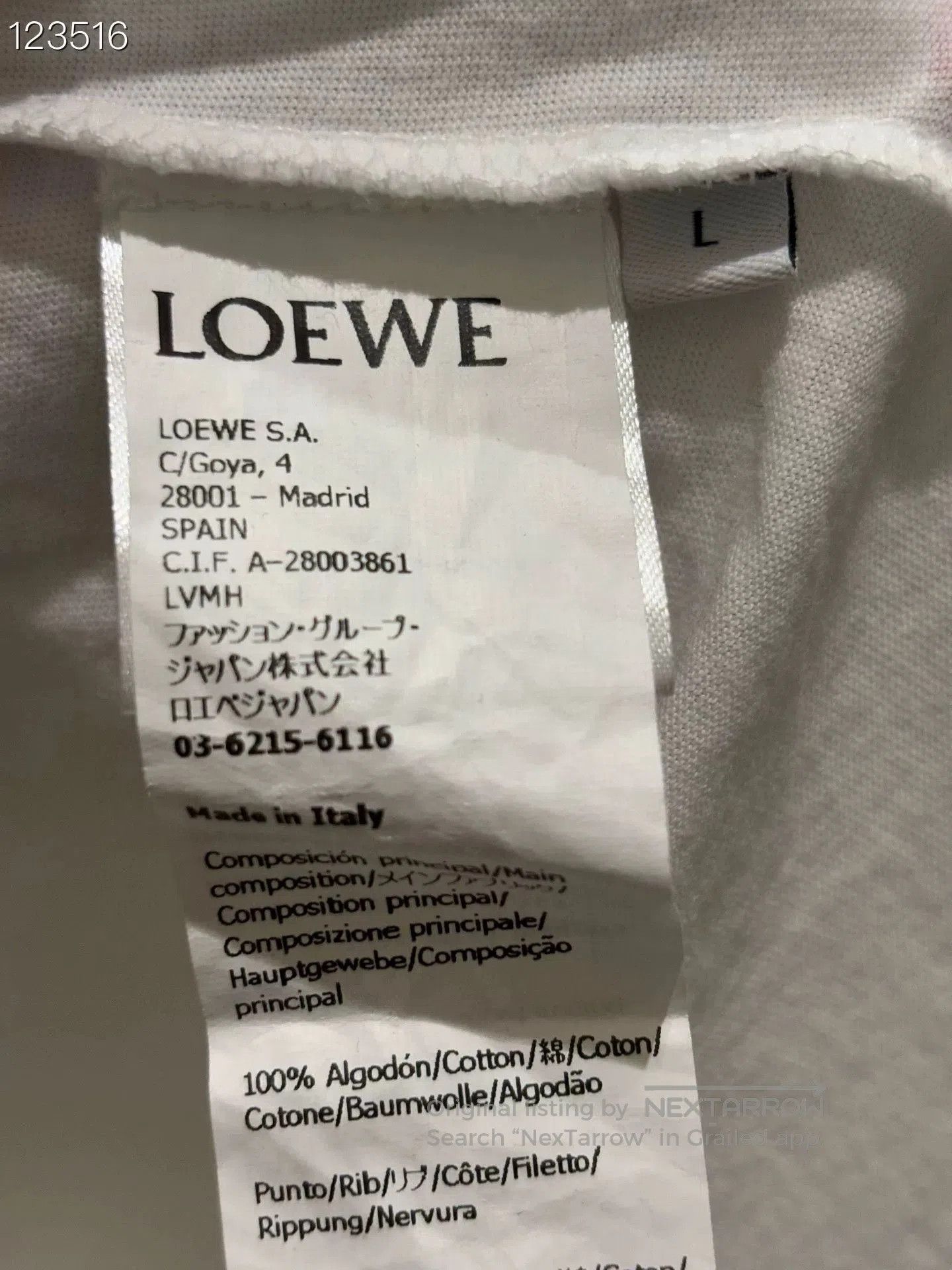 Loewe Loewe H202 Color Stripe Logo T. Size US M / EU 48-50 / 2 - 3 Thumbnail