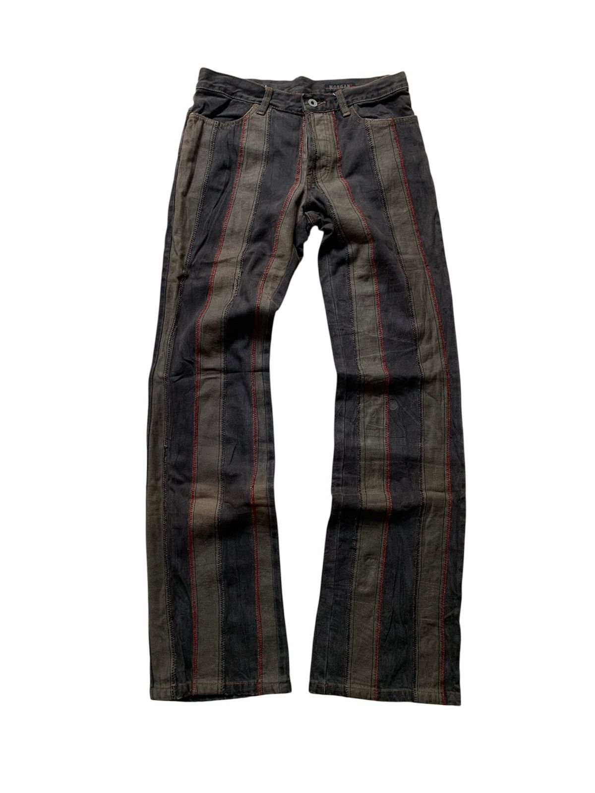 If Six Was Nine Vintage morgan de toi homme stripe stitched flare denim pant Size US 30 / EU 46 - 2 Thumbnail